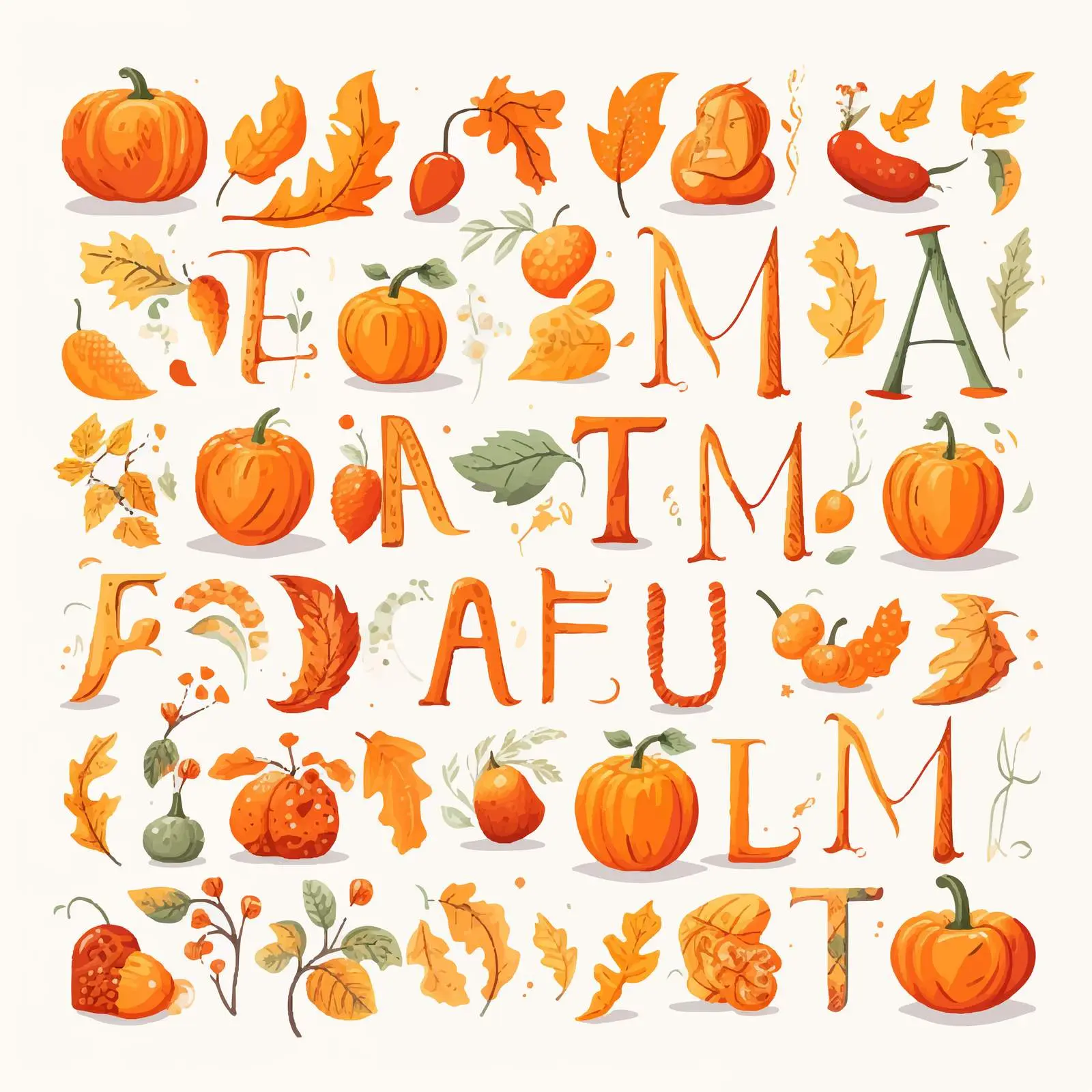 Bright Autumn Hand-Drawn Alphabet for Logos — free download from Dotvec