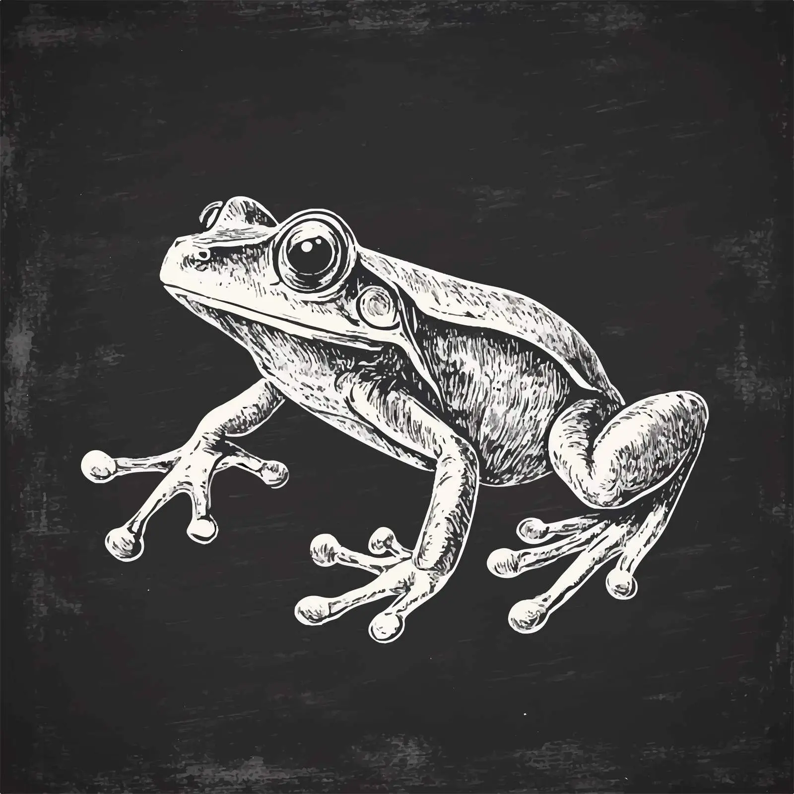 Hand Drawn Frog Sketch Vector on Chalkboard — free download from Dotvec