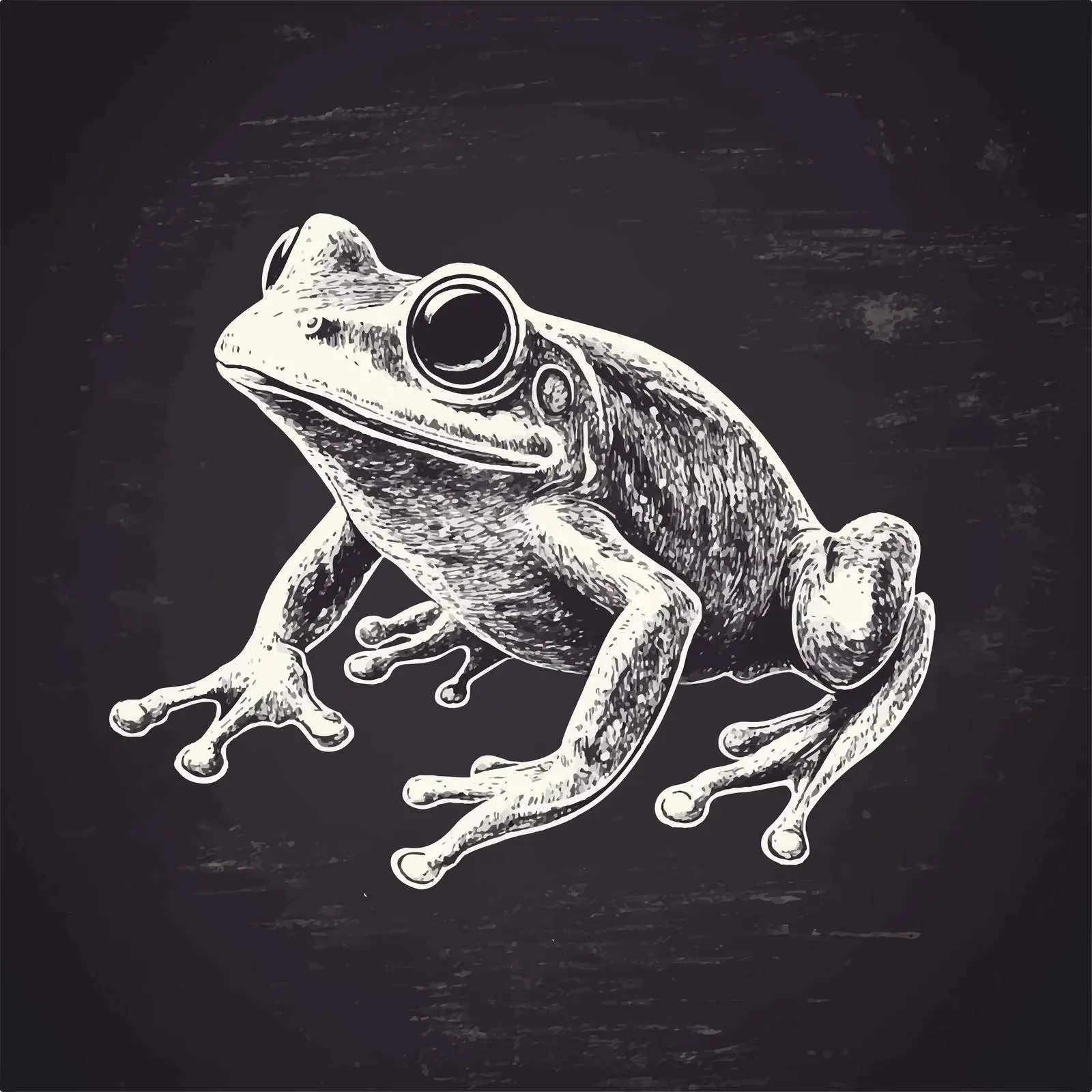 Hand Drawn Frog Sketch Vector on Chalkboard — free download from Dotvec