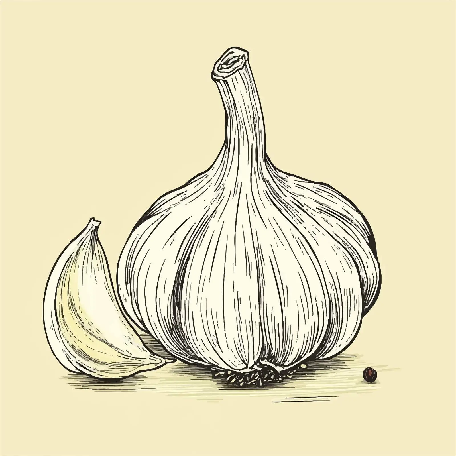 Hand-Drawn Garlic Sketch in Vector Style — free download from Dotvec