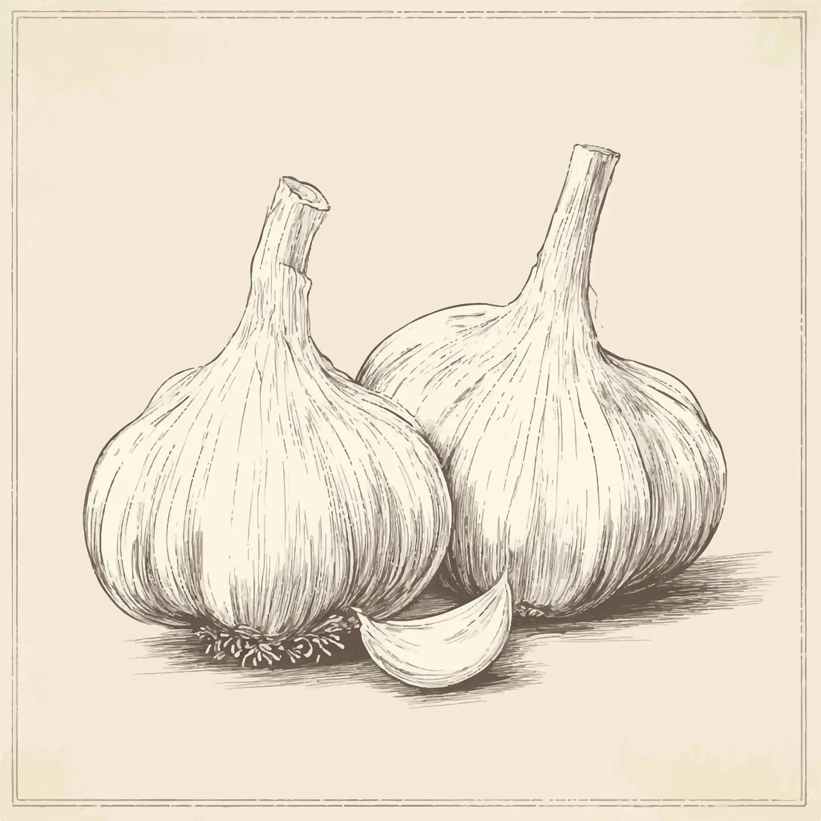 Hand Drawn Garlic on Beige Background — free download from Dotvec