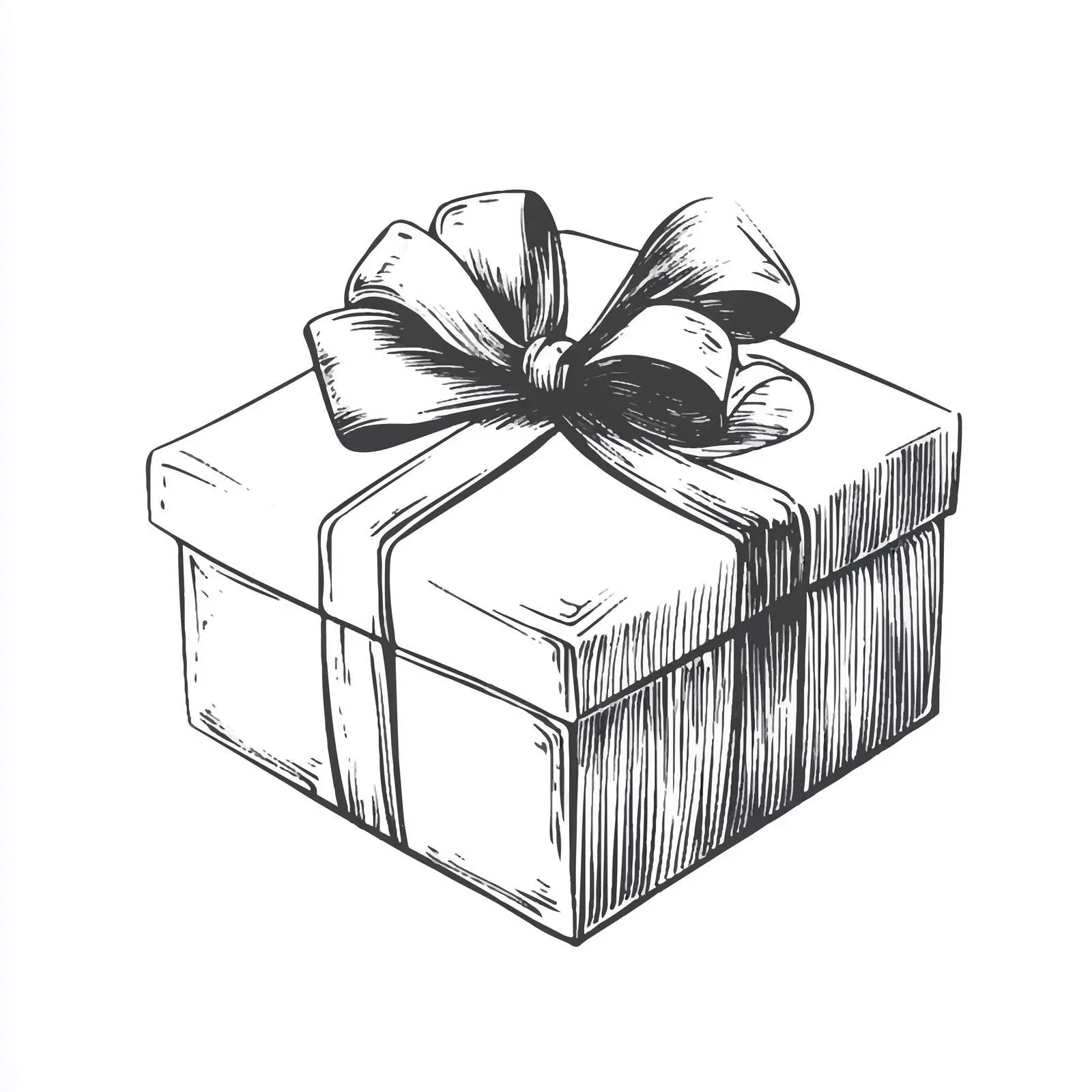 Hand-Drawn Gift Box Sketch on White Background — free download from Dotvec