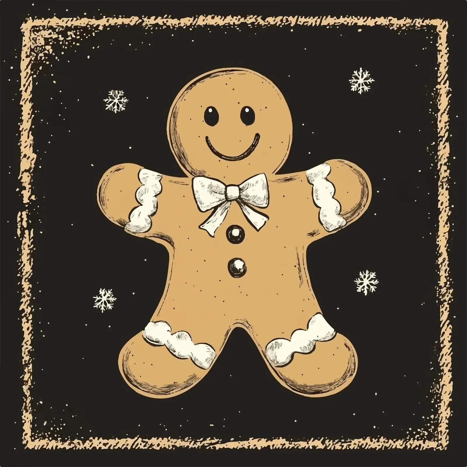 Hand Drawn Gingerbread Man Sketch Vector Art — free download from Dotvec