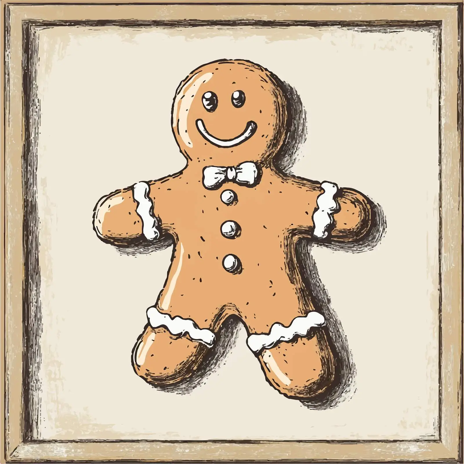 Hand Drawn Gingerbread Man Sketch Vector — free download from Dotvec