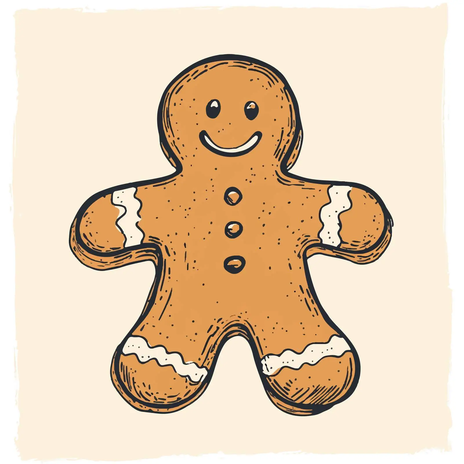 Hand Drawn Gingerbread Man Sketch Vector Art — free download from Dotvec