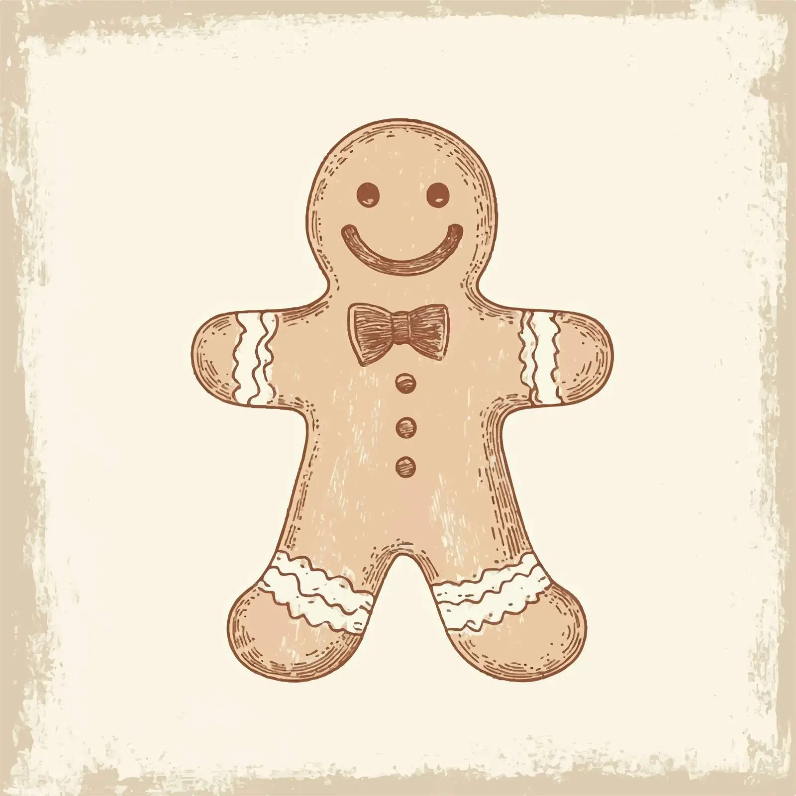 Hand Drawn Gingerbread Man Sketch Vector Graphic — free download from Dotvec