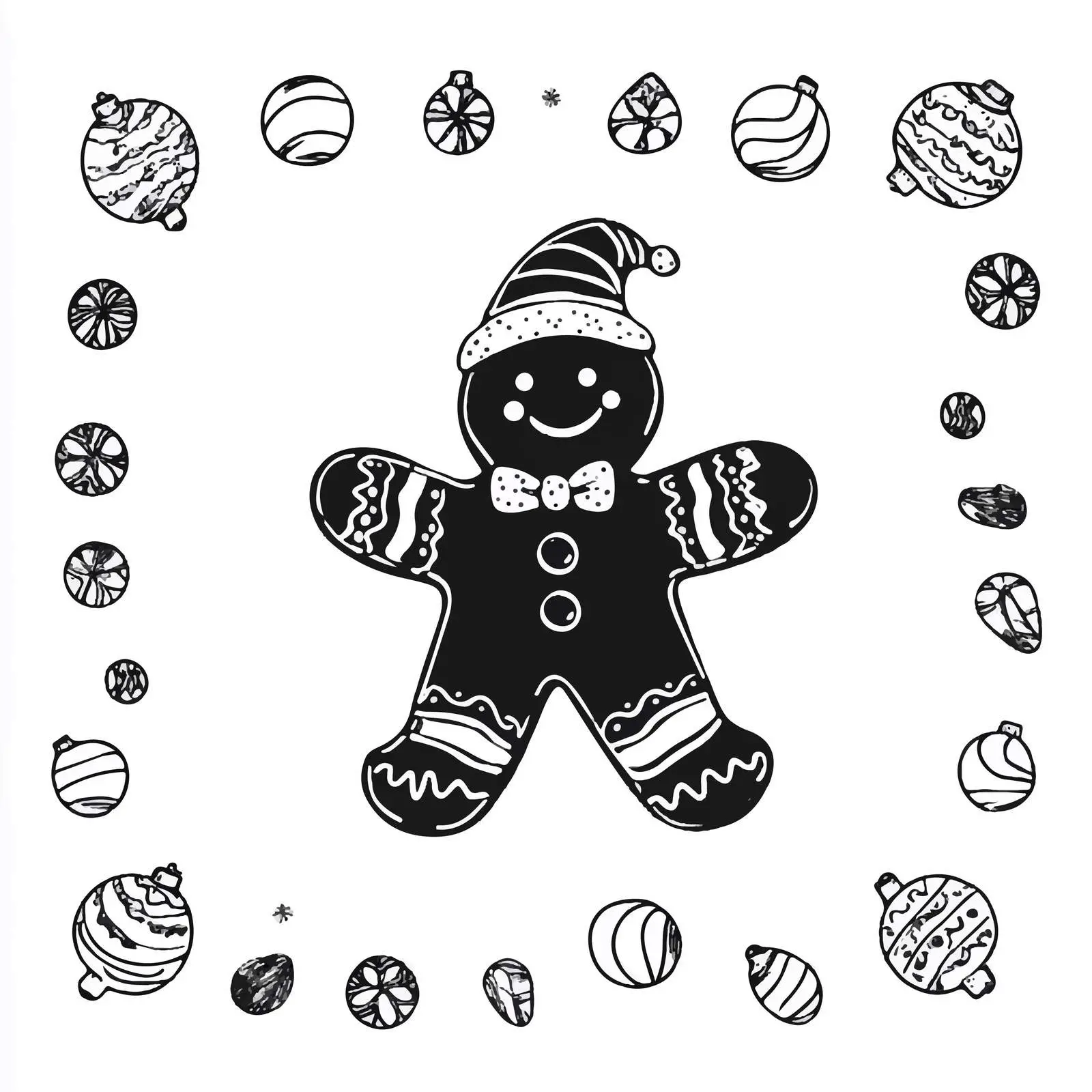 Hand Drawn Gingerbread Man Sketch Vector Art — free download from Dotvec