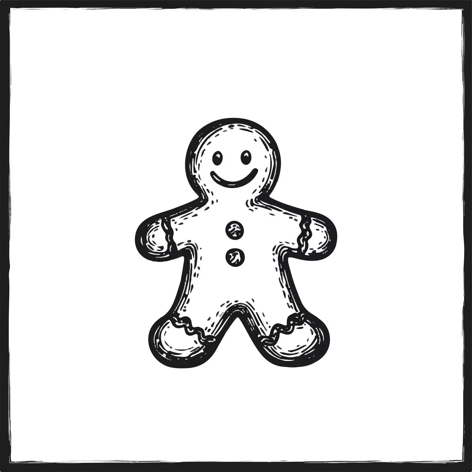 Hand-Drawn Gingerbread Man Sketch Icon — free download from Dotvec