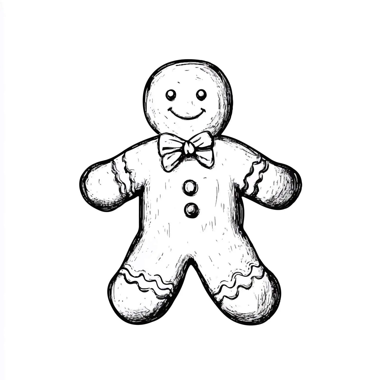 Hand Drawn Gingerbread Man Sketch Illustration — free download from Dotvec