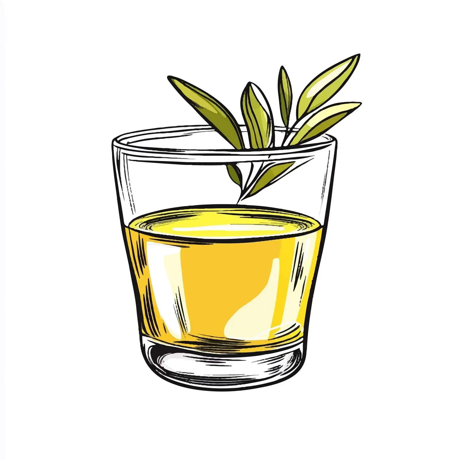 Hand Drawn Olive Oil Glass Cup Illustration — free download from Dotvec