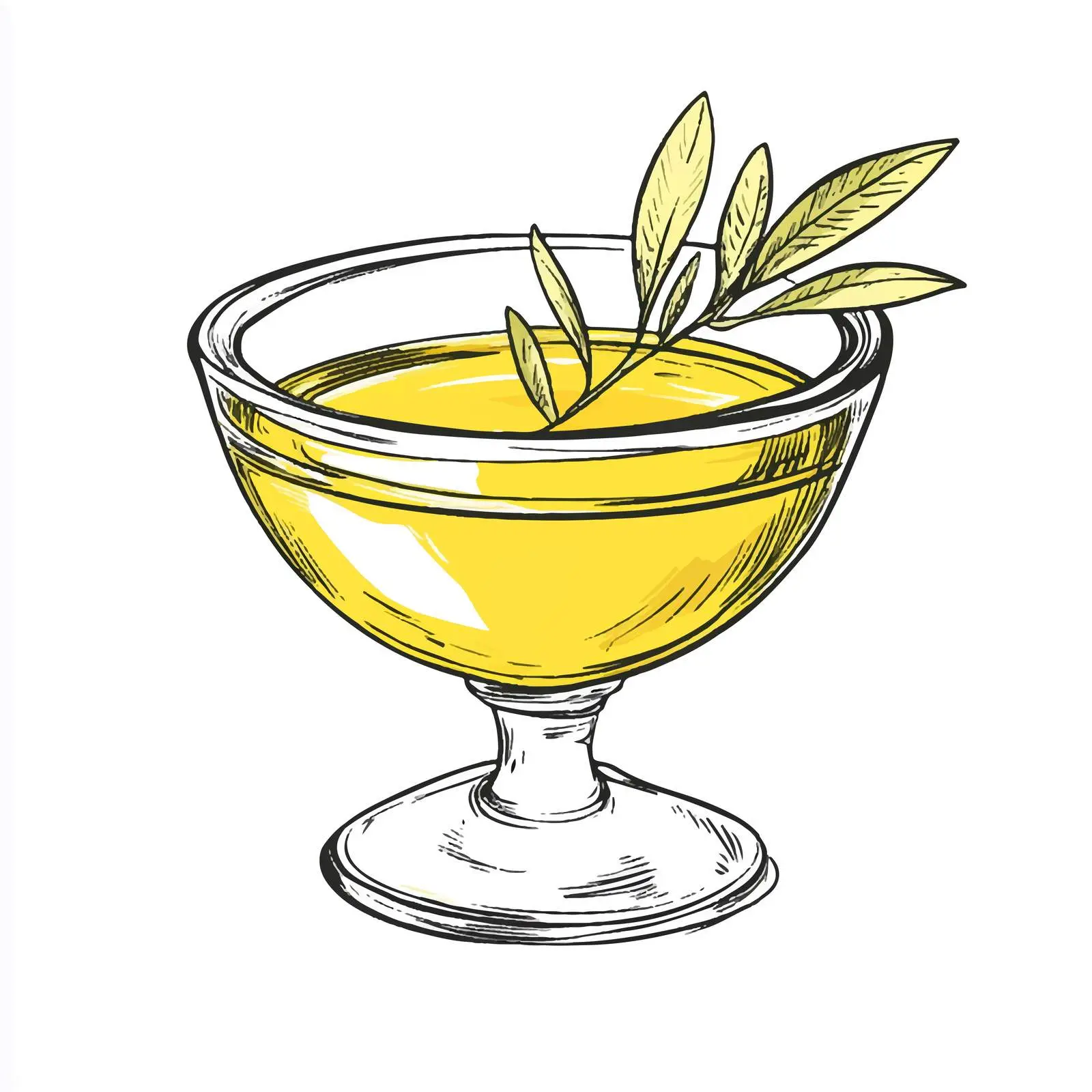 Hand-Drawn Olive Oil Glass Cup Sketch — free download from Dotvec