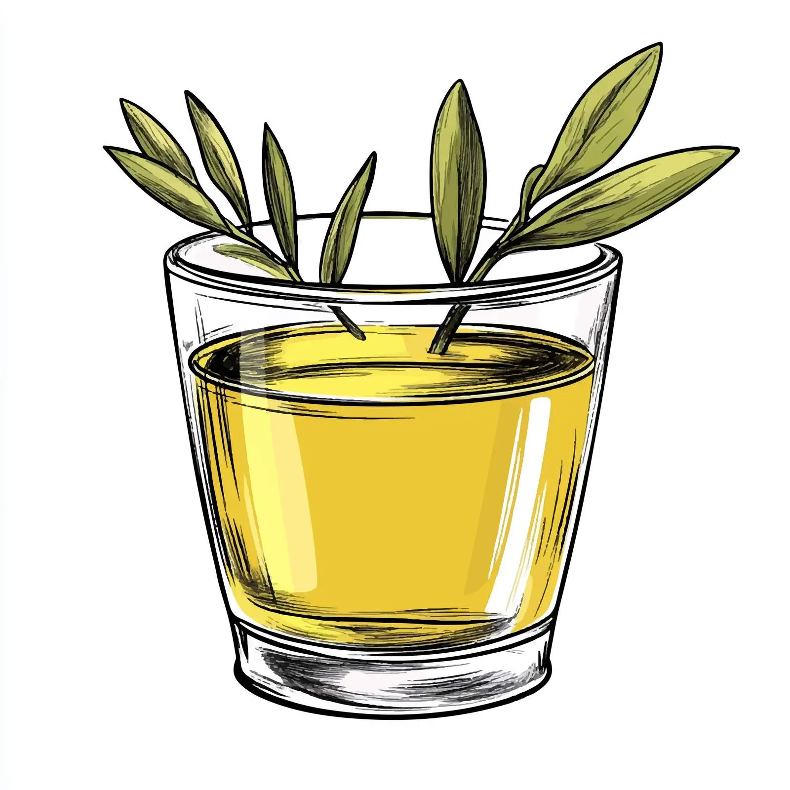 Hand Drawn Olive Oil Glass Cup Sketch — free download from Dotvec