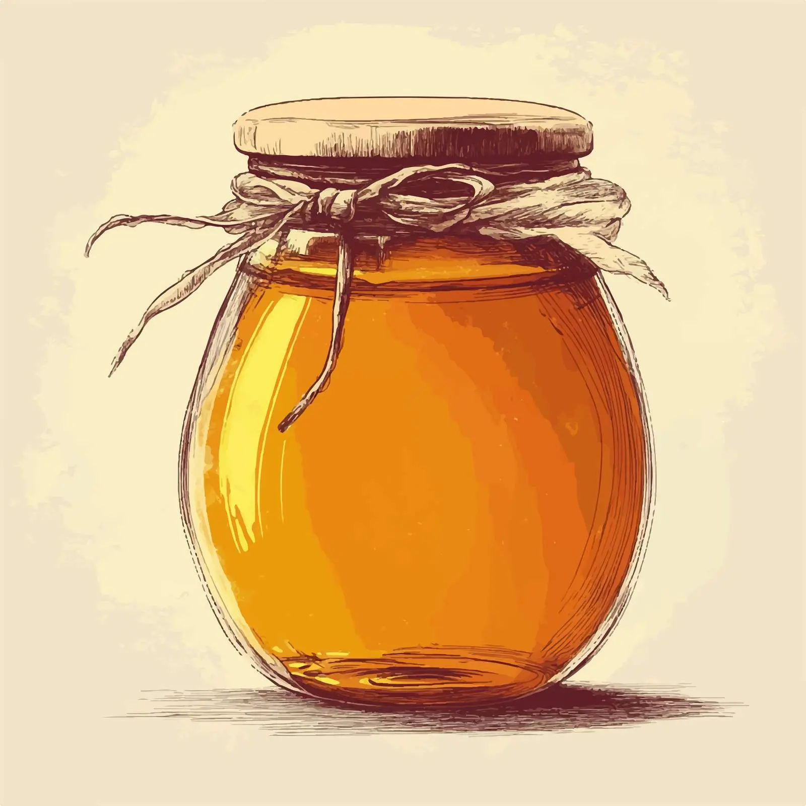 Hand-Drawn Glass Jar of Honey Sketch — free download from Dotvec