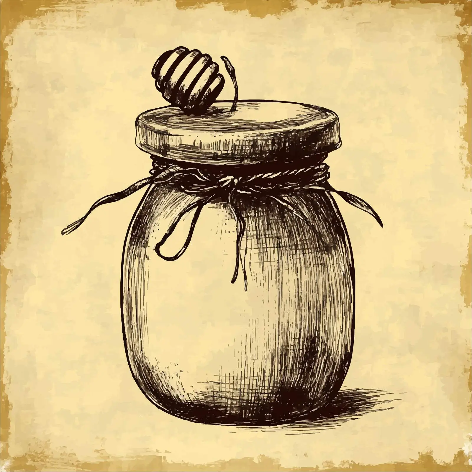 Hand Drawn Glass Jar of Honey Sketch — free download from Dotvec