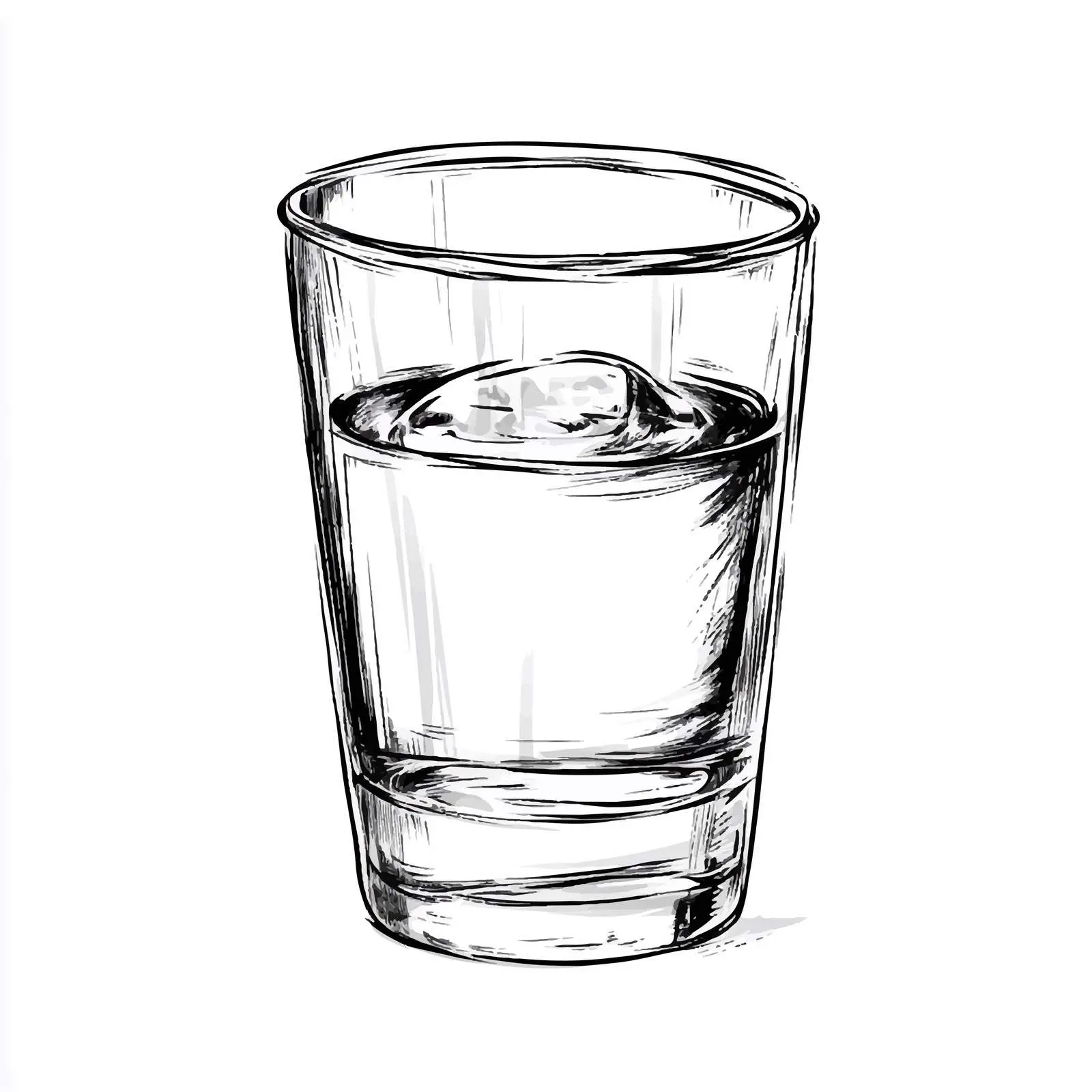 Hand-Drawn Glass of Water Sketch — free download from Dotvec