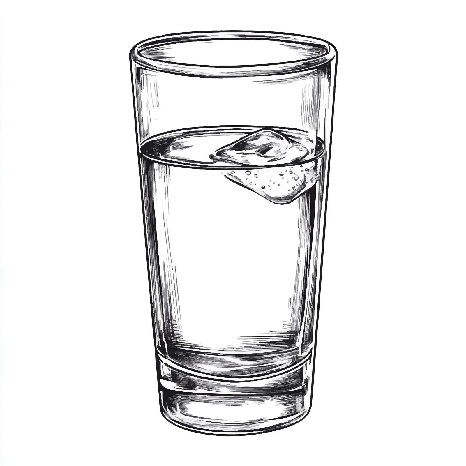 Hand Drawn Glass of Water Sketch — free download from Dotvec