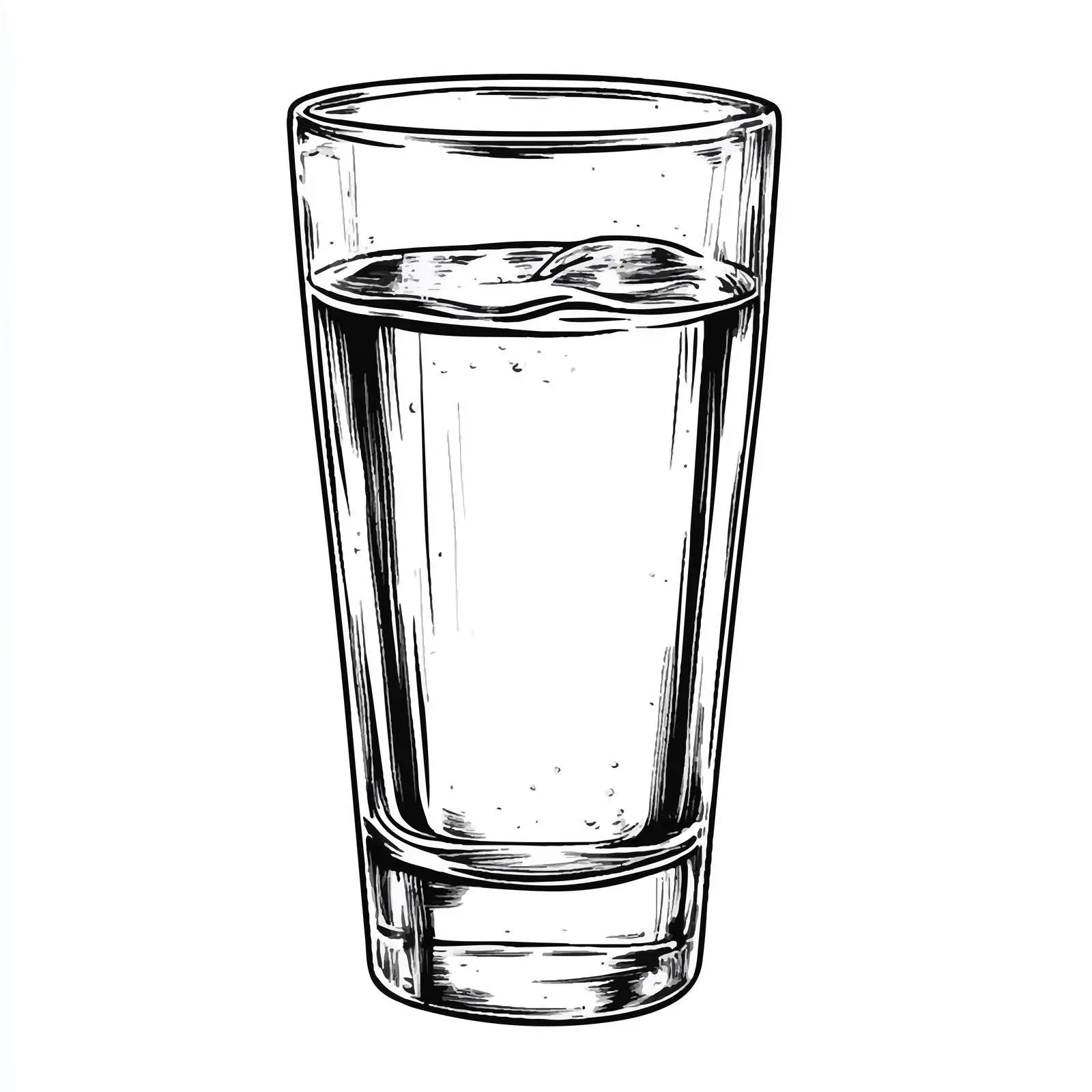 Hand Drawn Glass of Water Sketch — free download from Dotvec