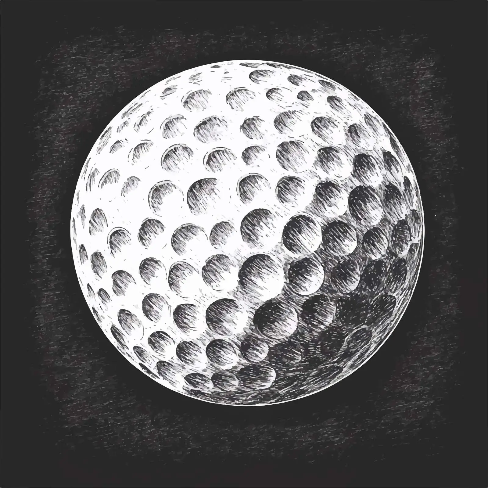 Hand Drawn Golf Ball Sketch on Chalkboard — free download from Dotvec