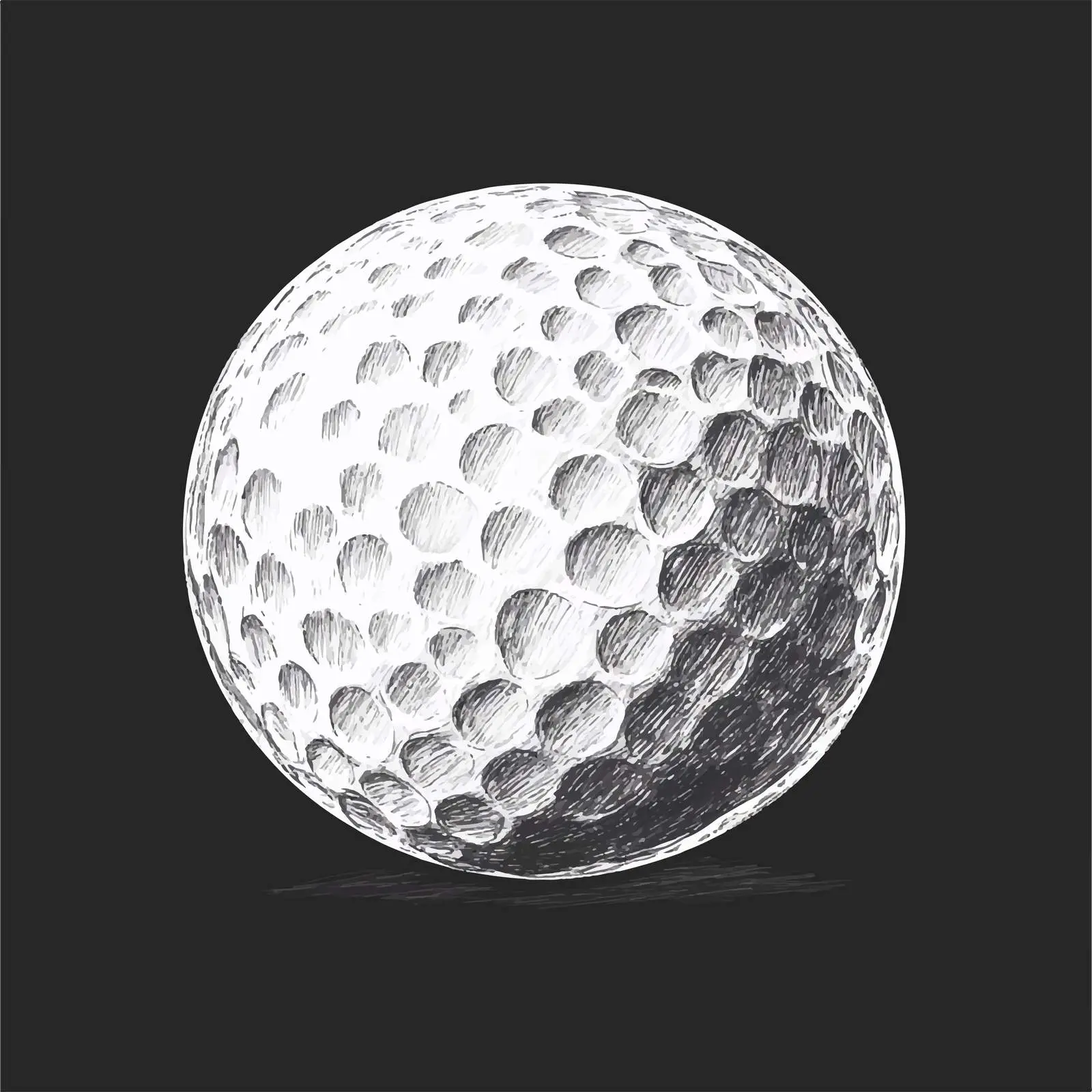 Hand Drawn Golf Ball Sketch on Chalkboard — free download from Dotvec