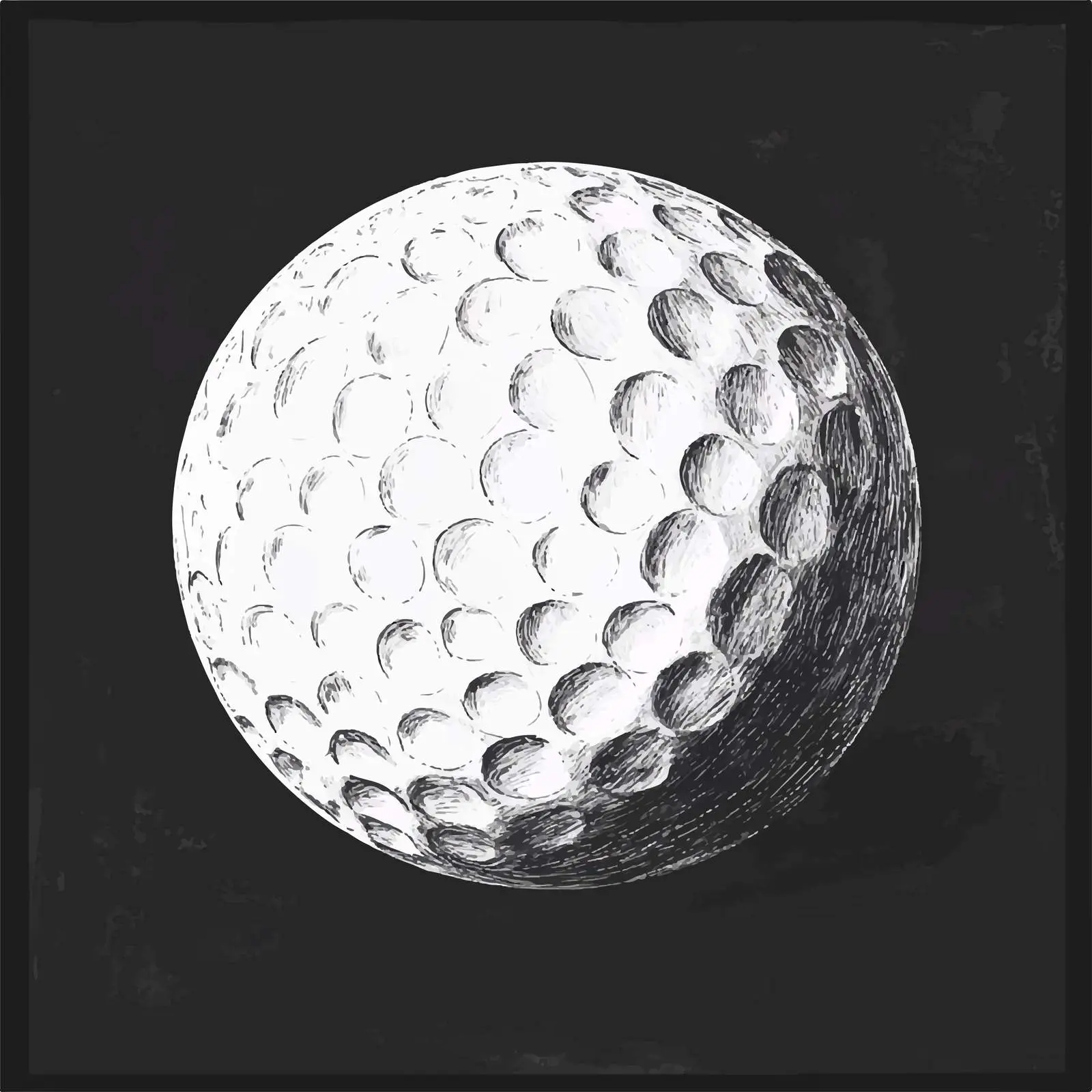 Hand Drawn Golf Ball Chalkboard Illustration — free download from Dotvec