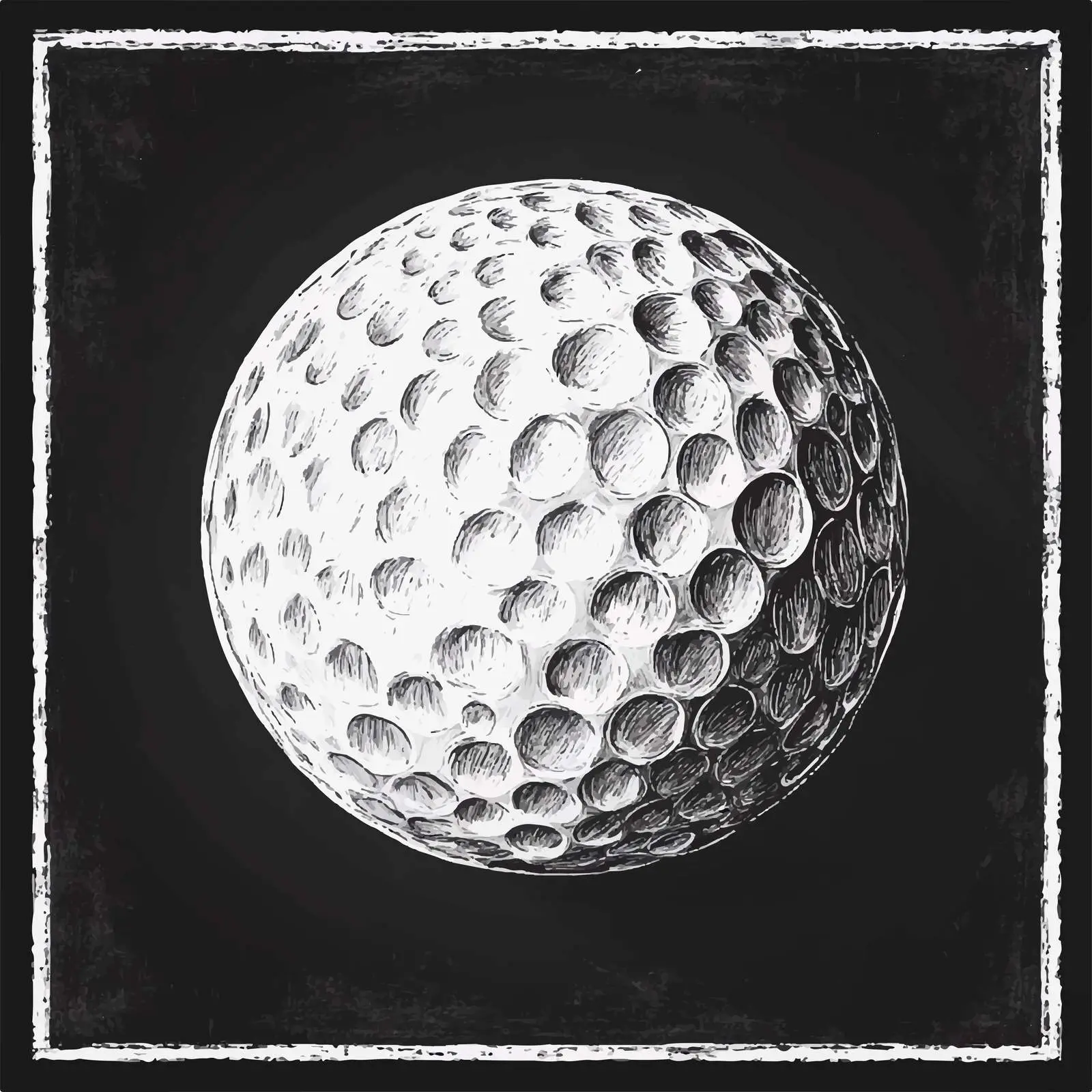 Hand Drawn Golf Ball Sketch on Chalkboard — free download from Dotvec