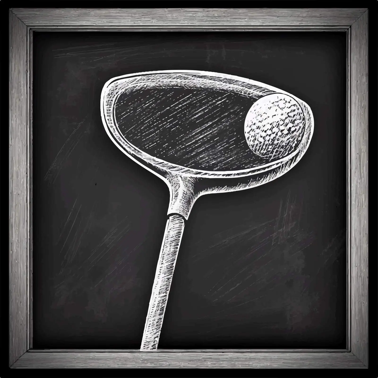 Hand Drawn Golf Club Sketch on Chalkboard – free sports symbol image from Dotvec