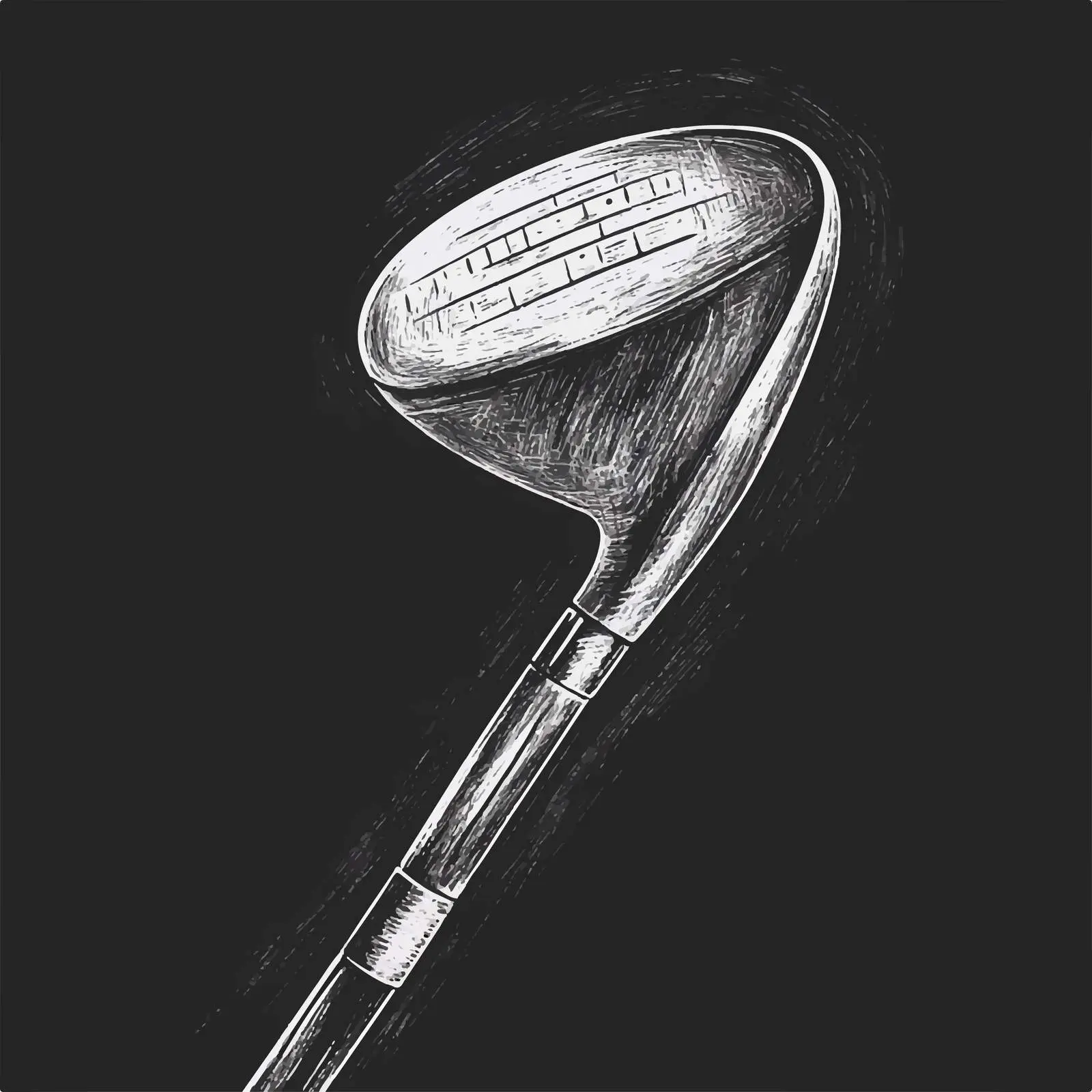 Hand Drawn Golf Club Sketch on Chalkboard — free download from Dotvec