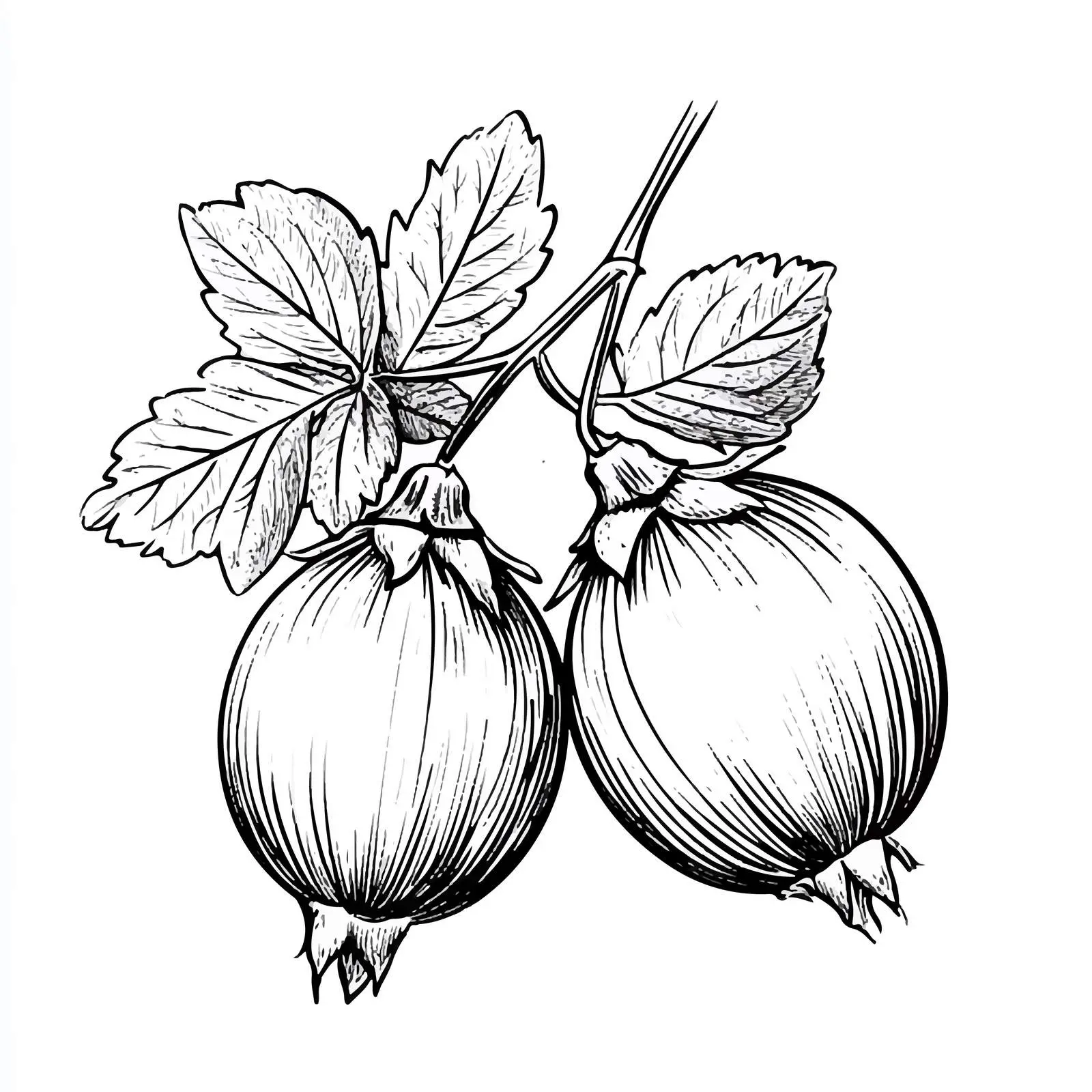 Hand-Drawn Gooseberry Sketch on White Background — free download from Dotvec