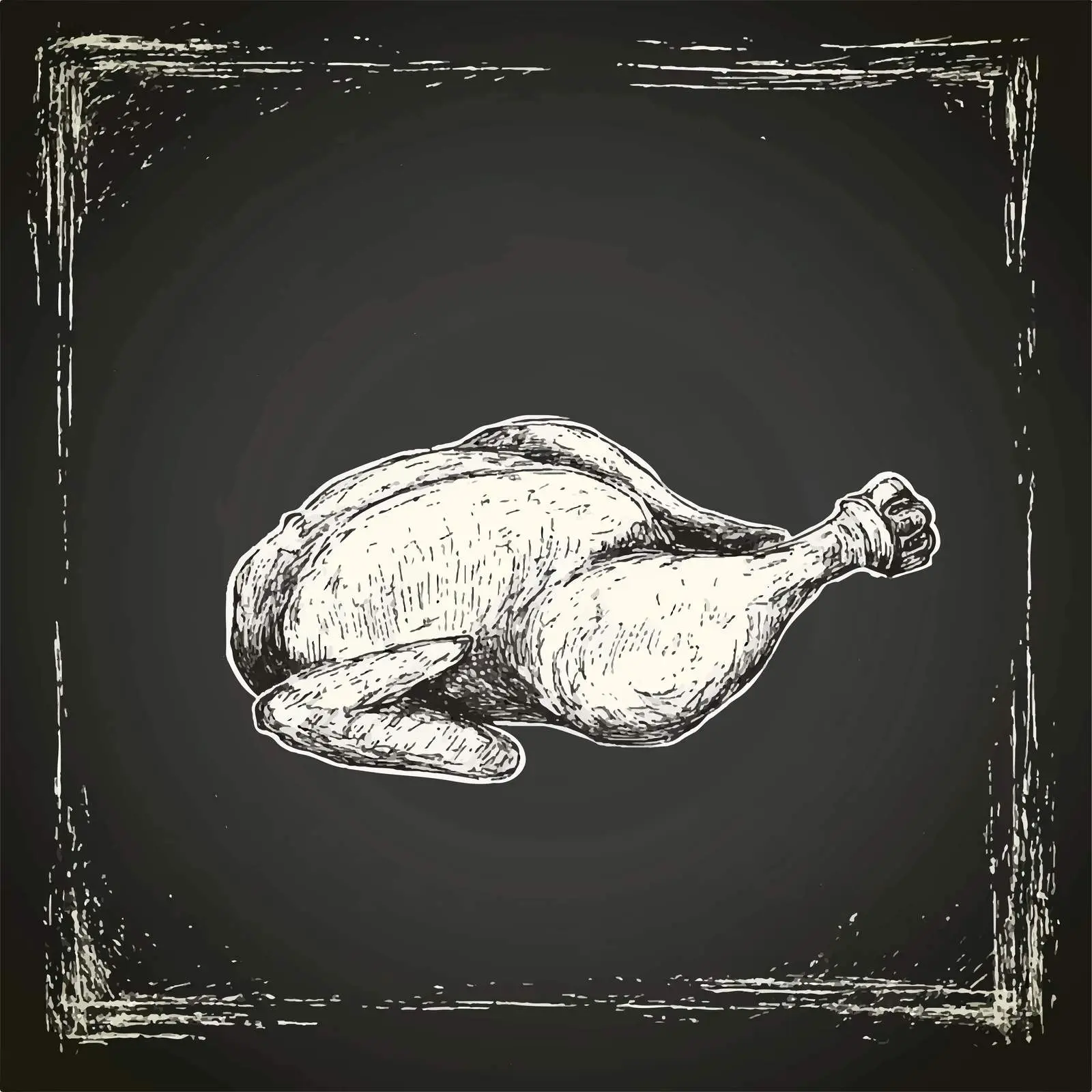 Hand Drawn Grilled Chicken Sketch on Chalkboard — free download from Dotvec