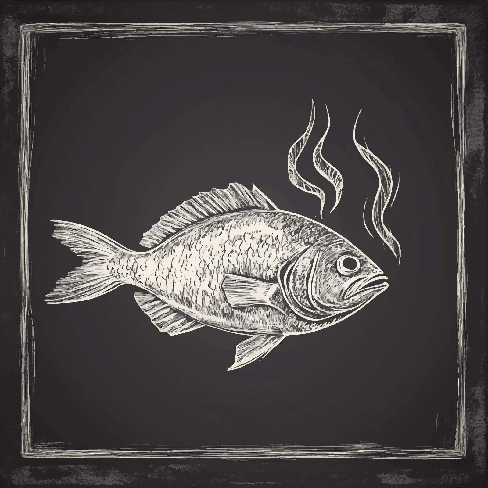 Hand Drawn Grilled Fish Steak Sketch — free download from Dotvec