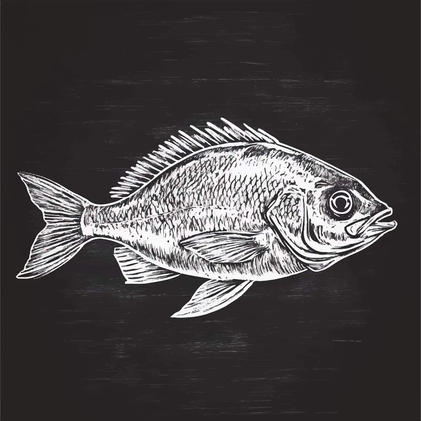 Hand-Drawn Grilled Fish Steak Sketch — free download from Dotvec