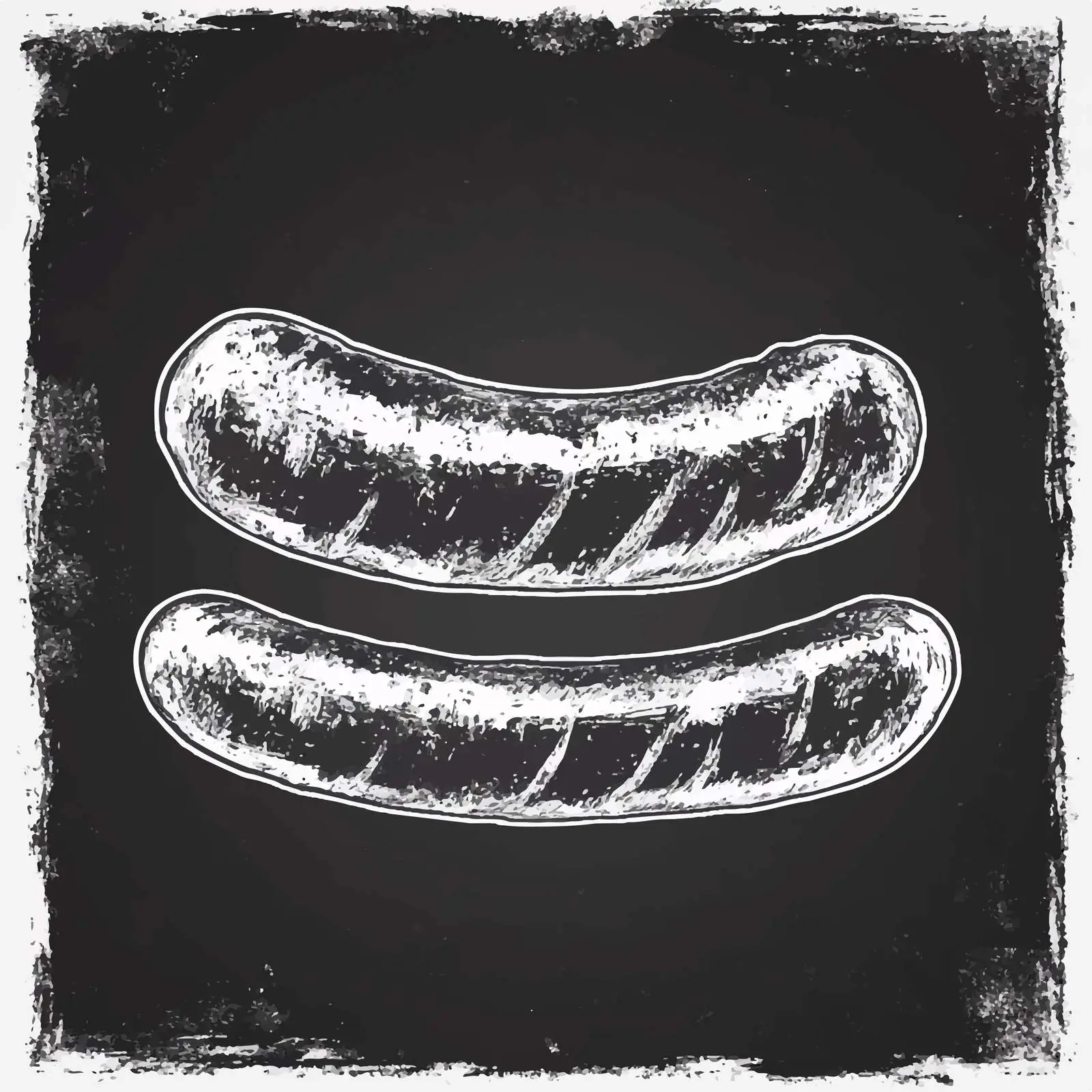 Hand-Drawn Grilled Sausages Sketch on Chalkboard — free download from Dotvec