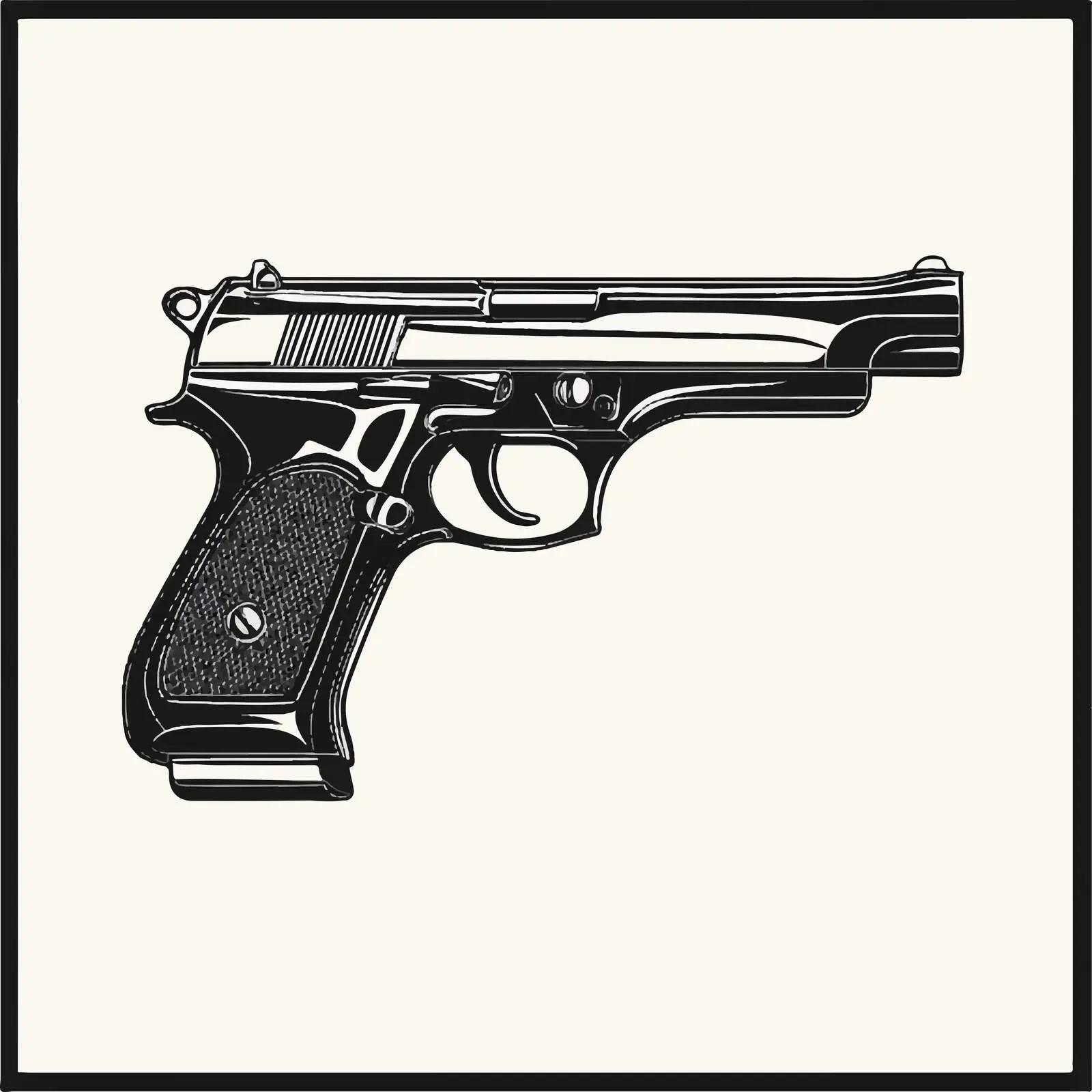 Hand Drawn Gun Silhouette Vector Illustration — free download from Dotvec