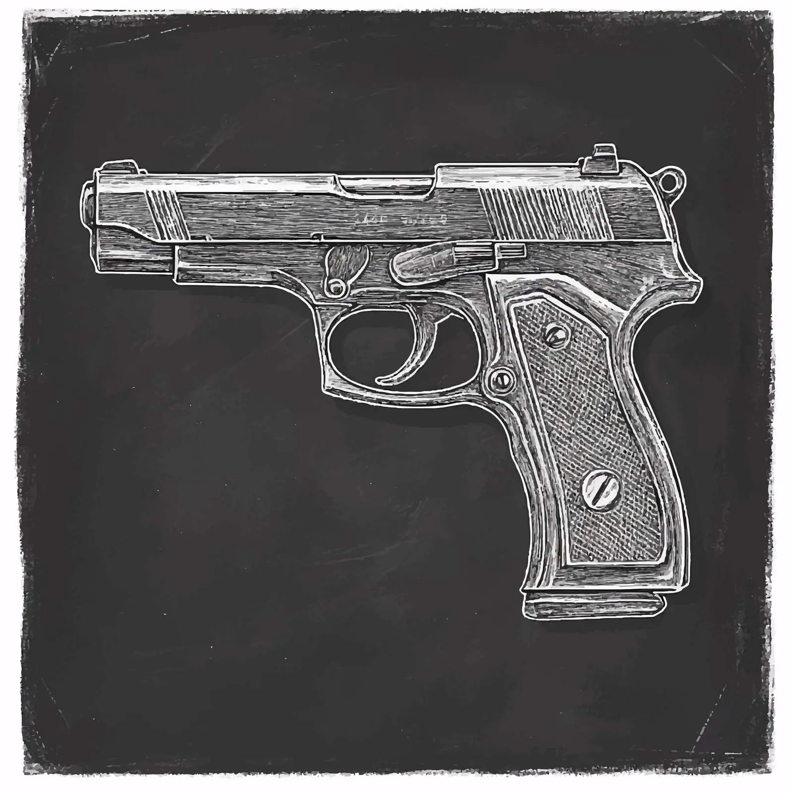 Hand Drawn Gun Sketch on Chalkboard Vector — free download from Dotvec