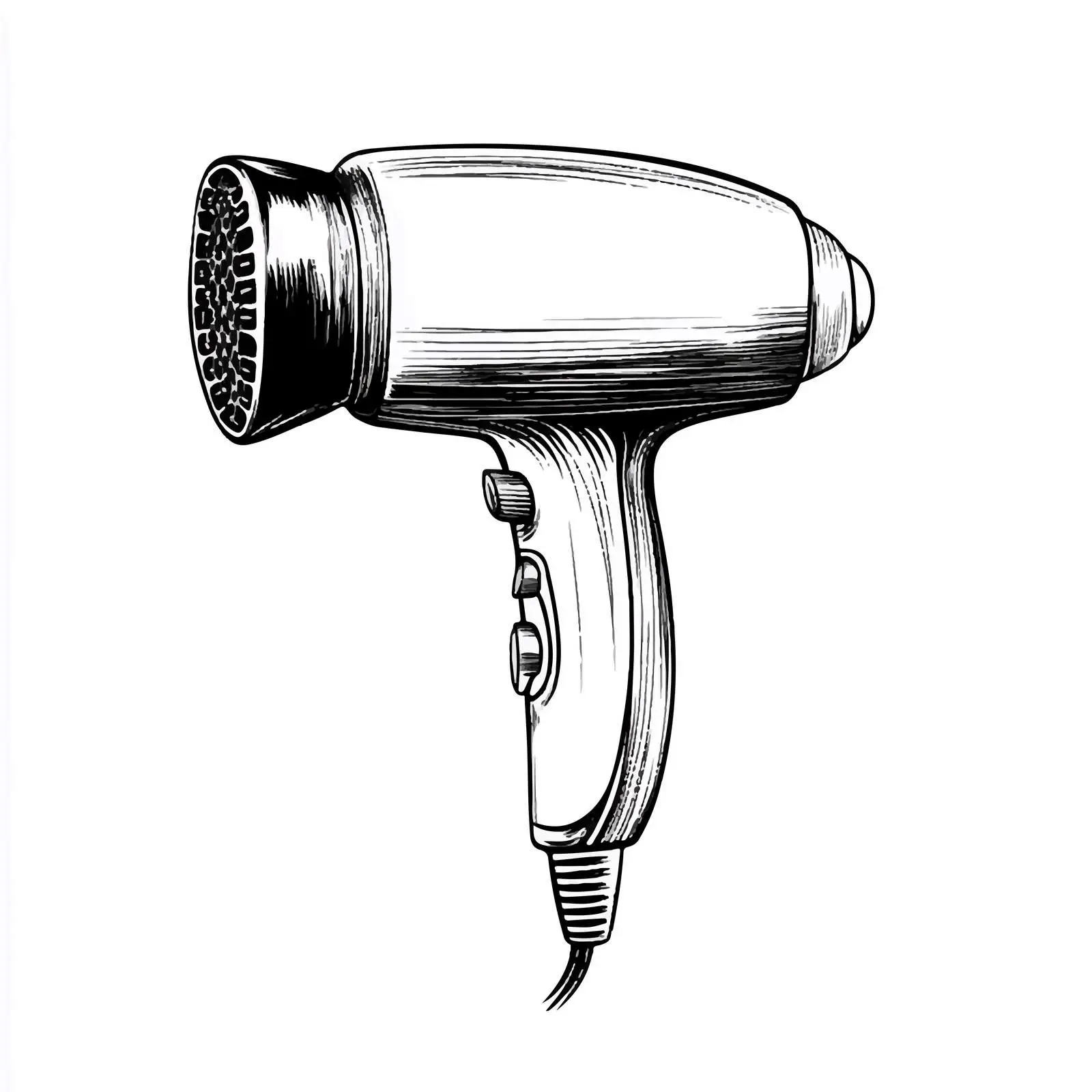 Hand-Drawn Hairdryer Sketch Vector on White Background — free download from Dotvec