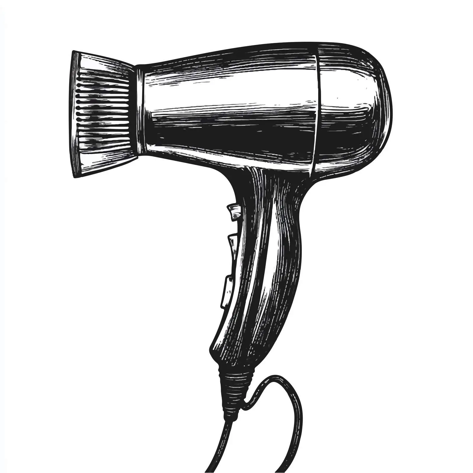 Hand Drawn Hairdryer Sketch Symbol — free download from Dotvec
