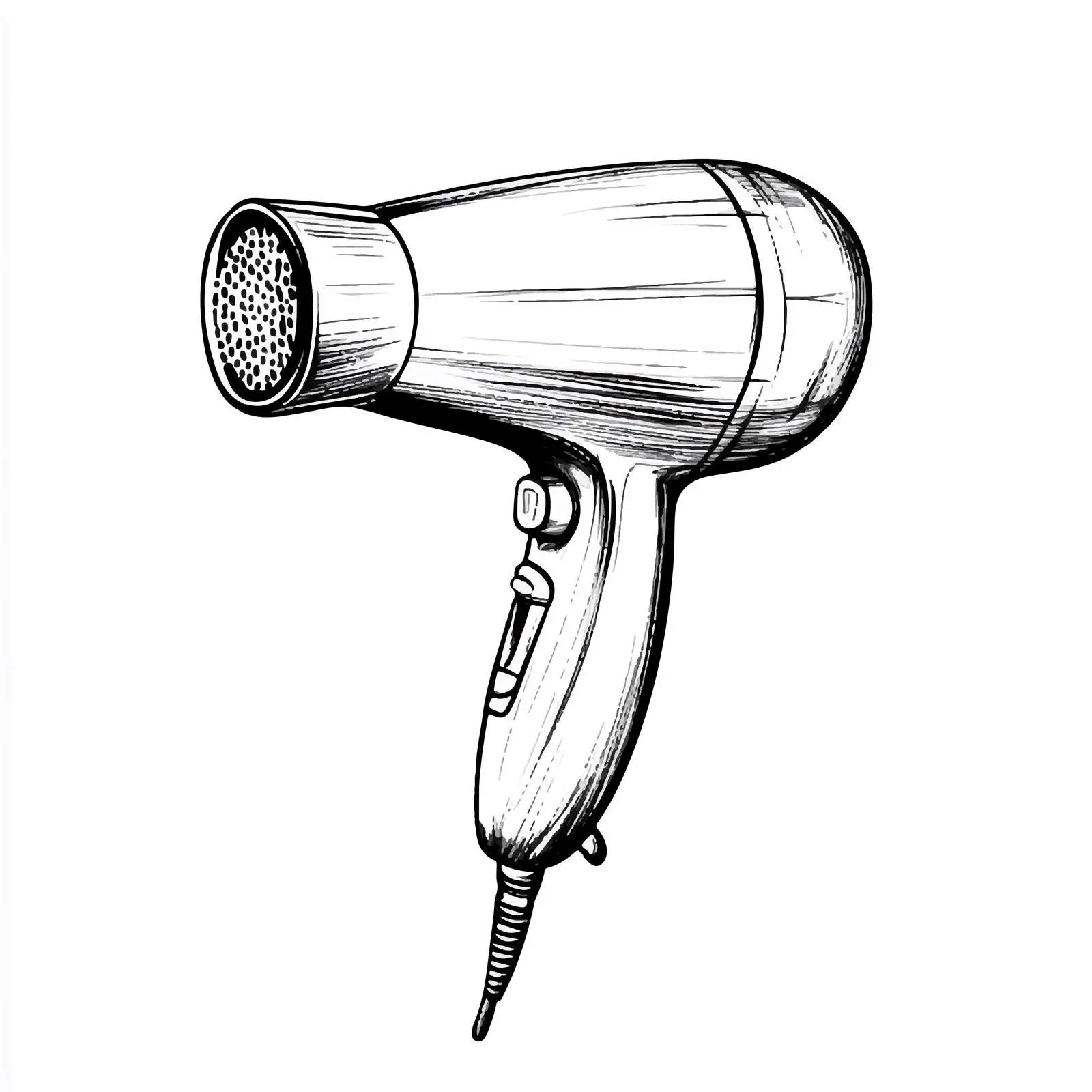 Hand Drawn Hairdryer Sketch Isolated on White — free download from Dotvec