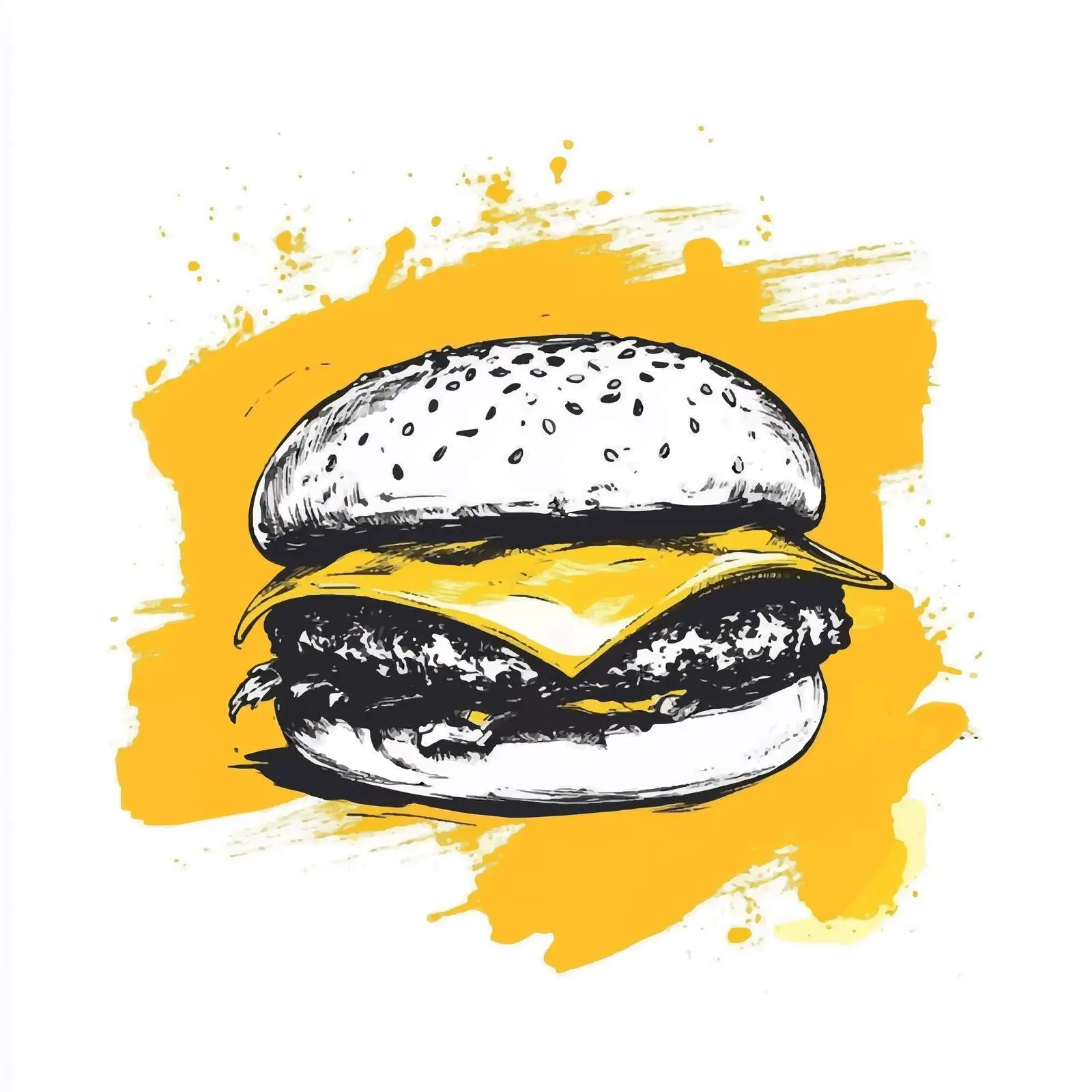 Hand-Drawn Hamburger on White Background — free download from Dotvec
