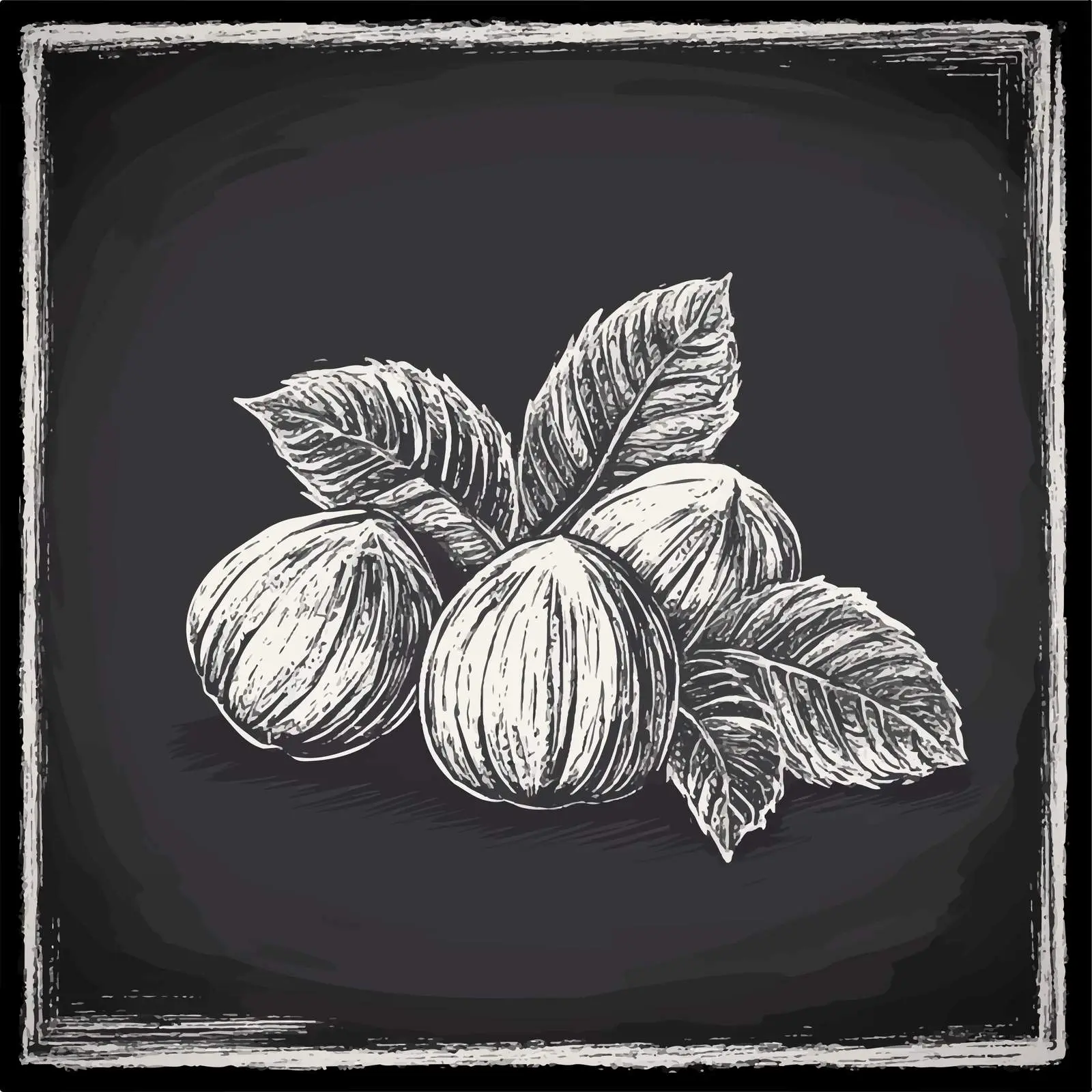 Hand-Drawn Hazelnut Sketch on Chalkboard — free download from Dotvec