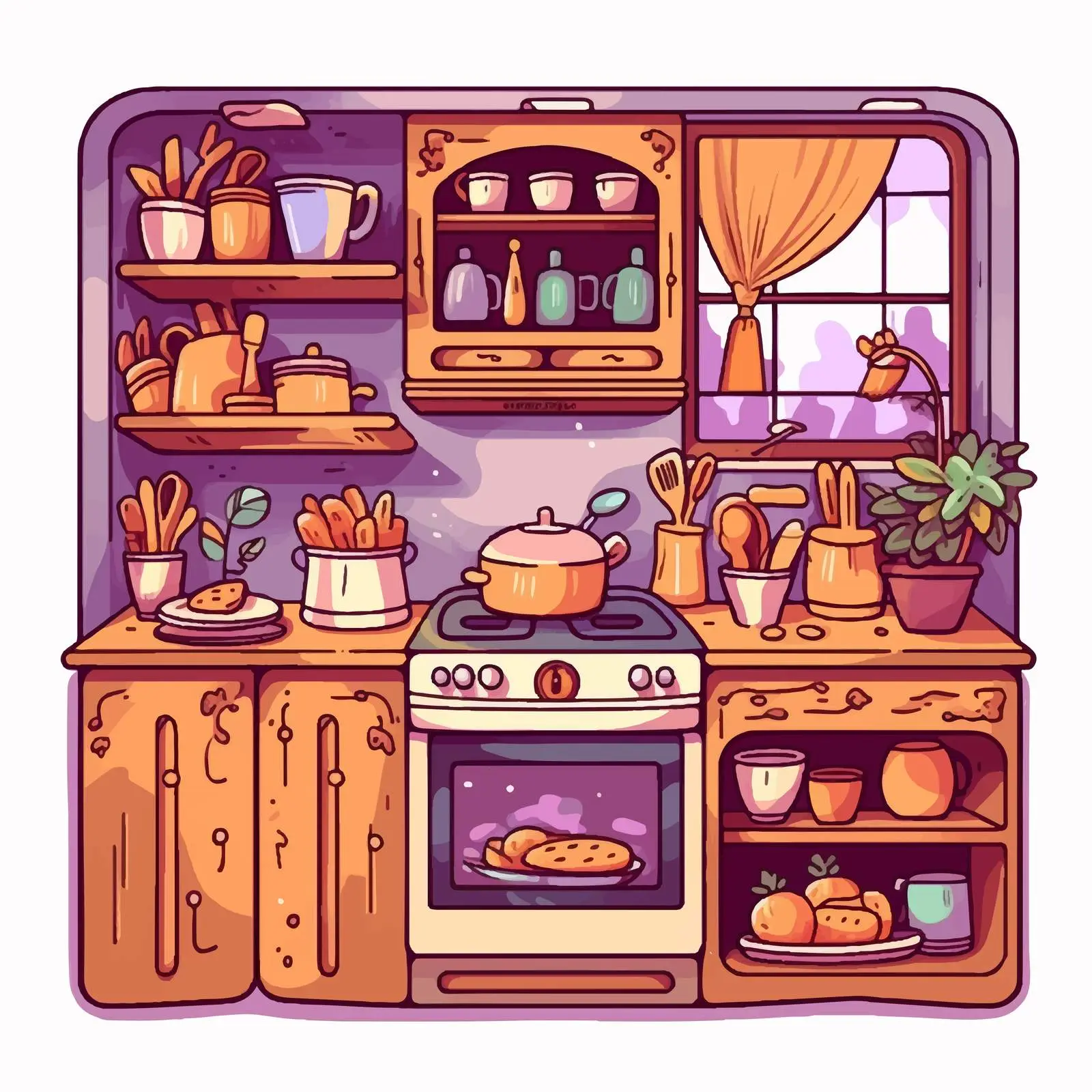 Colorful Hand-Drawn Home Cooking Vectors – free illustrated recipes image from Dotvec