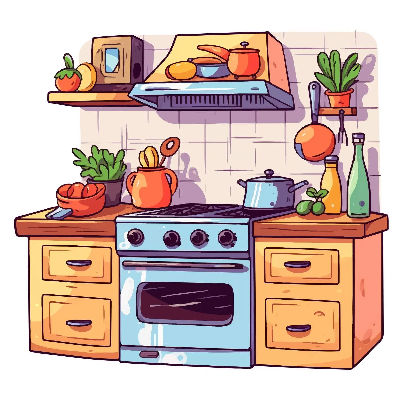 Colorful Hand-Drawn Home Cooking Doodle Kit — free download from Dotvec