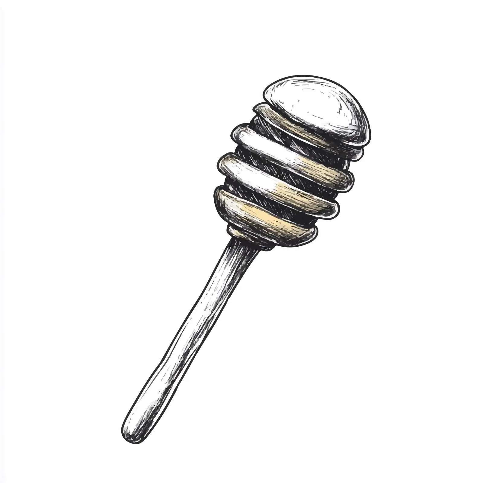 Hand Drawn Honey Dipper Sketch on White Background — free download from Dotvec