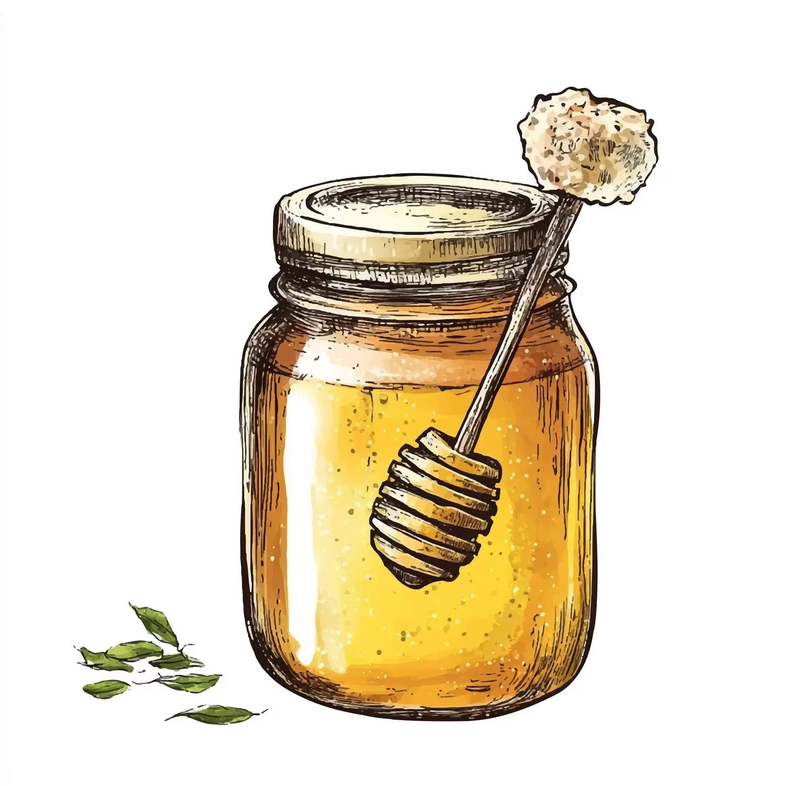 Hand-Drawn Honey Sketch on White Background — free download from Dotvec