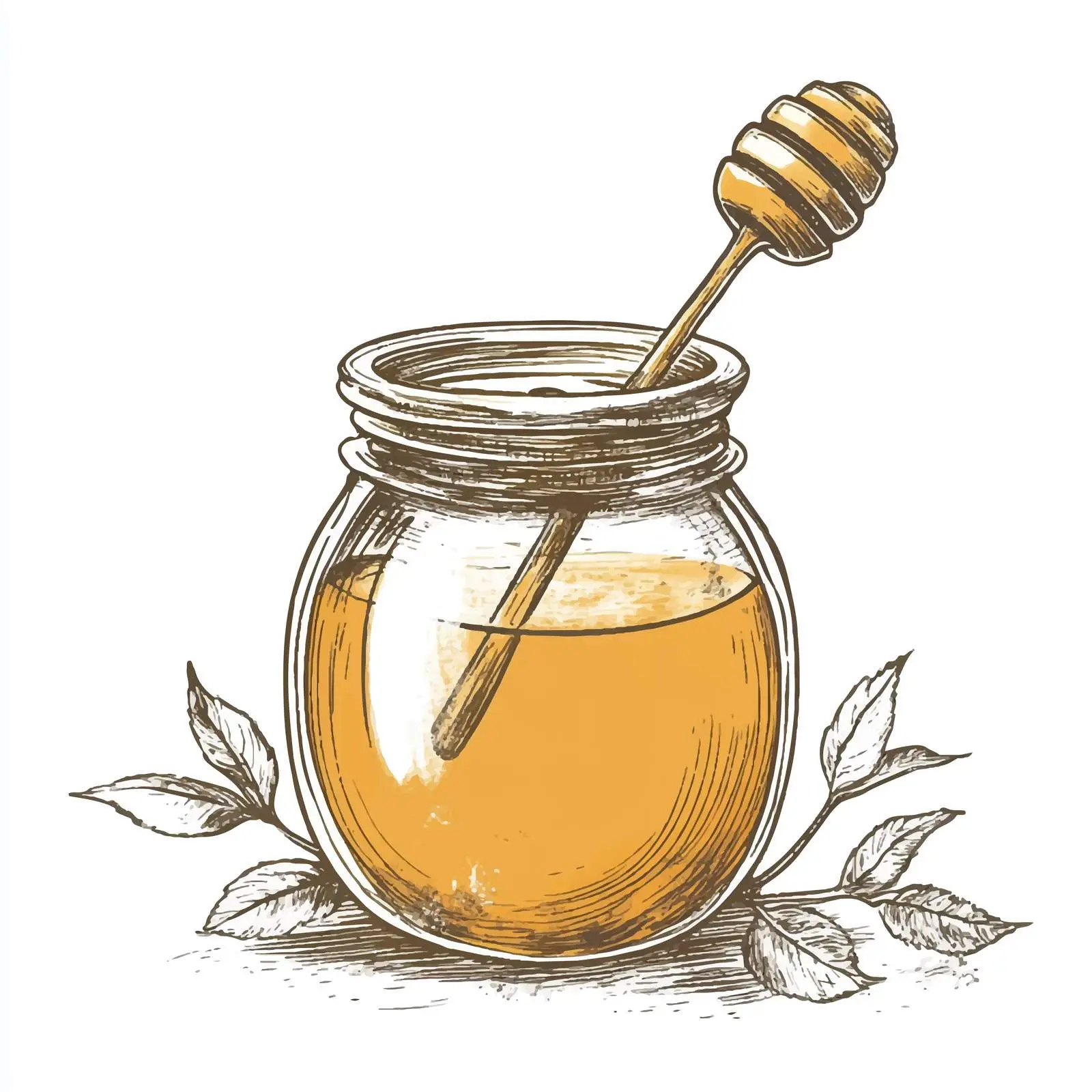 Hand Drawn Honey Sketch Isolated on White Background — free download from Dotvec