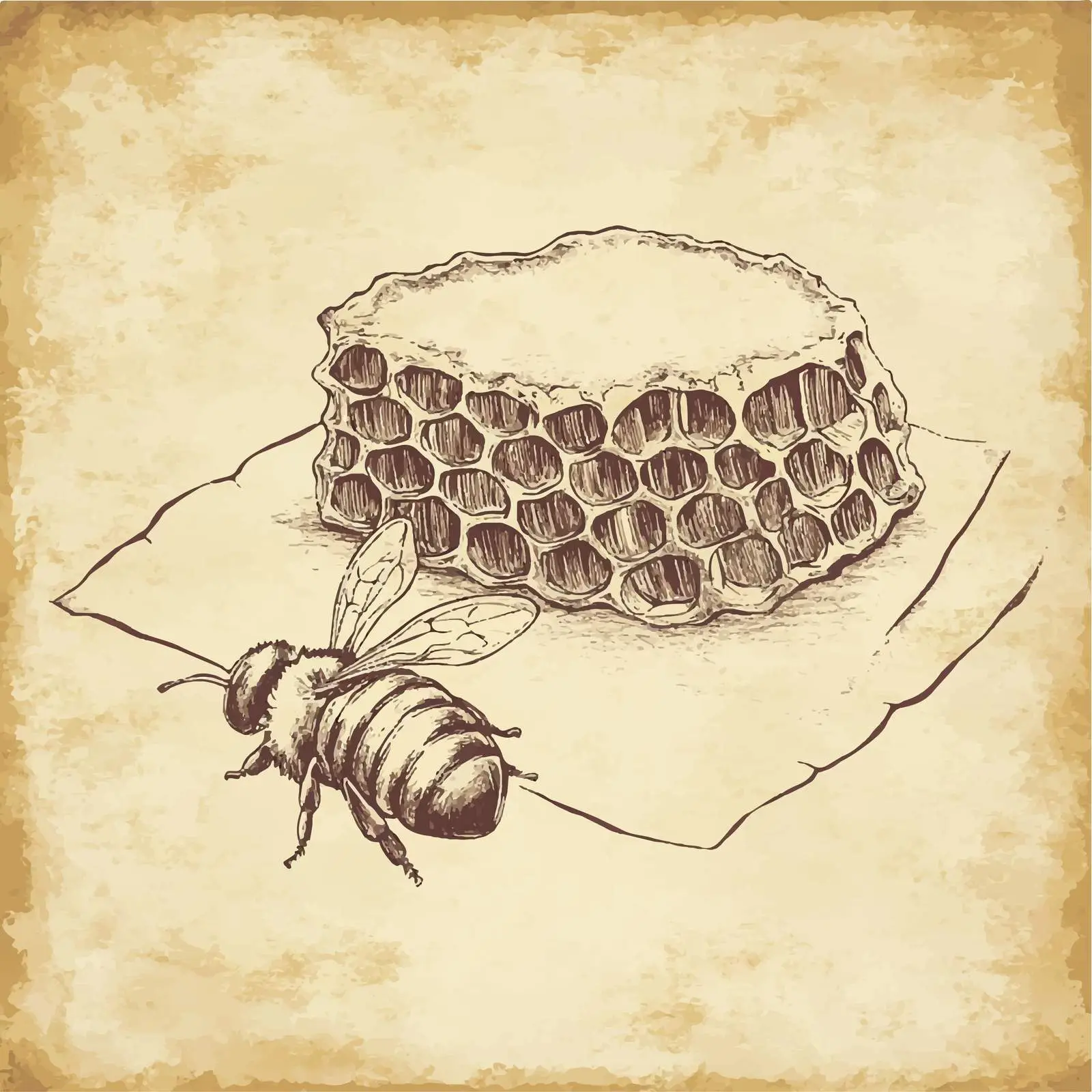 Hand-Drawn Honeycomb Slice Sketch Illustration — free download from Dotvec