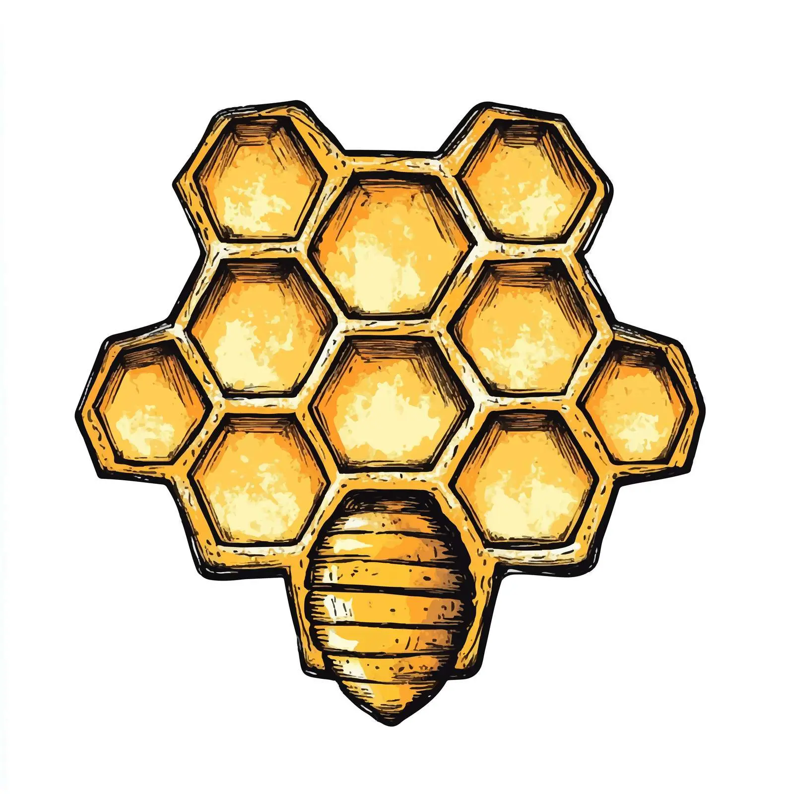 Hand-Drawn Honeycomb Slice Sketch Vector — free download from Dotvec