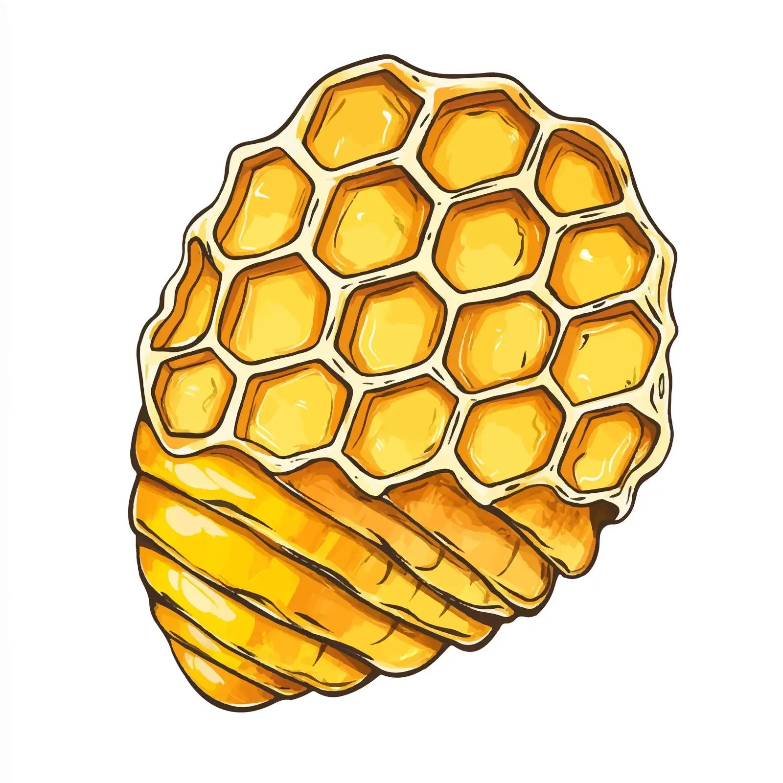 Hand-Drawn Honeycomb Slice Sketch Illustration — free download from Dotvec