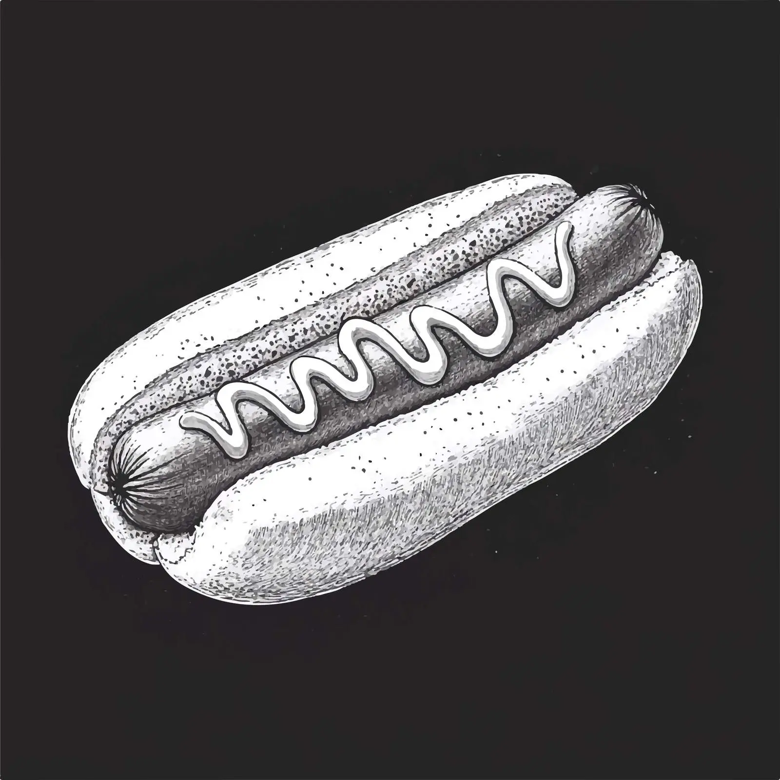 Hand-Drawn Hot Dog Sketch on Chalkboard — free download from Dotvec