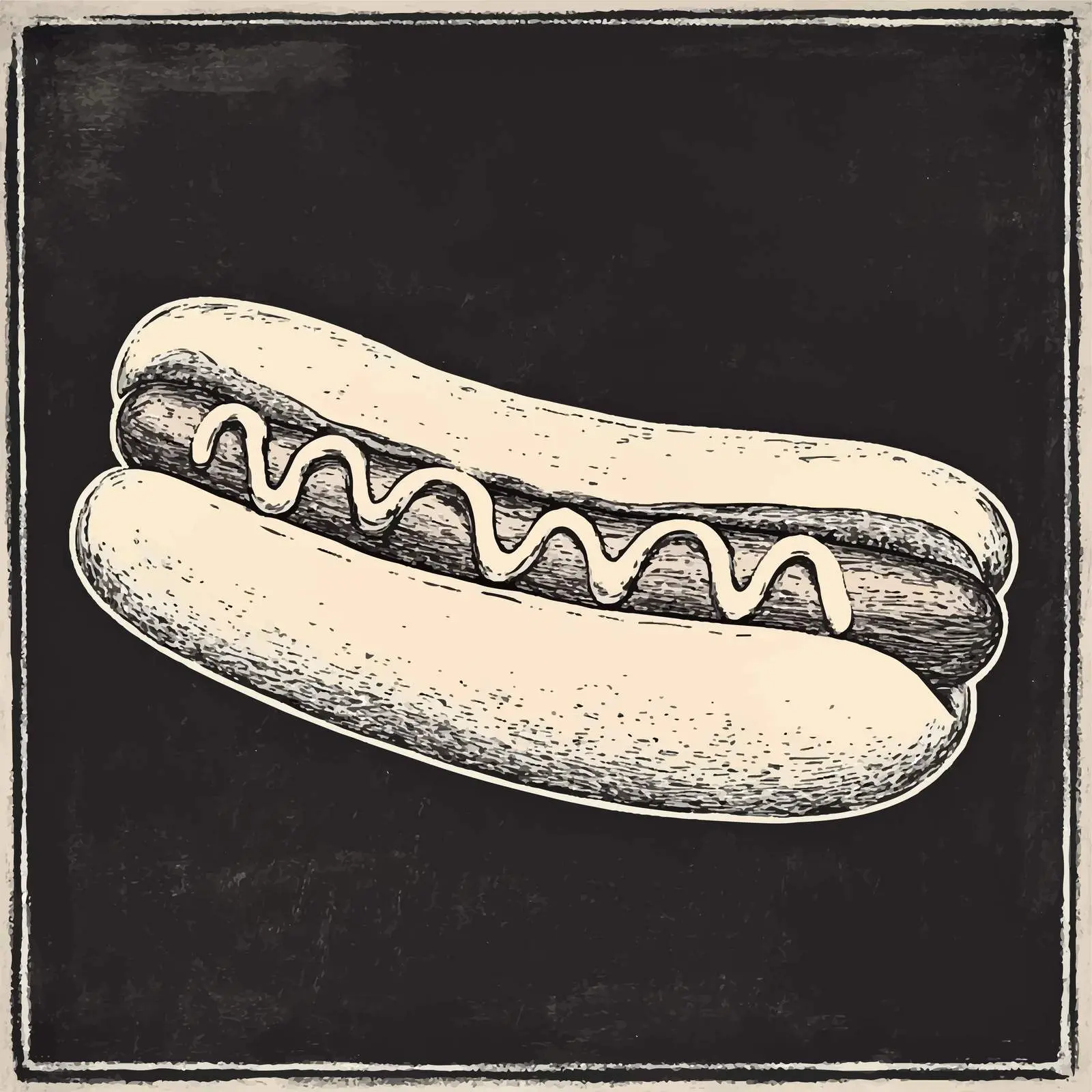 Hand-Drawn Hot Dog Sketch on Chalkboard — free download from Dotvec