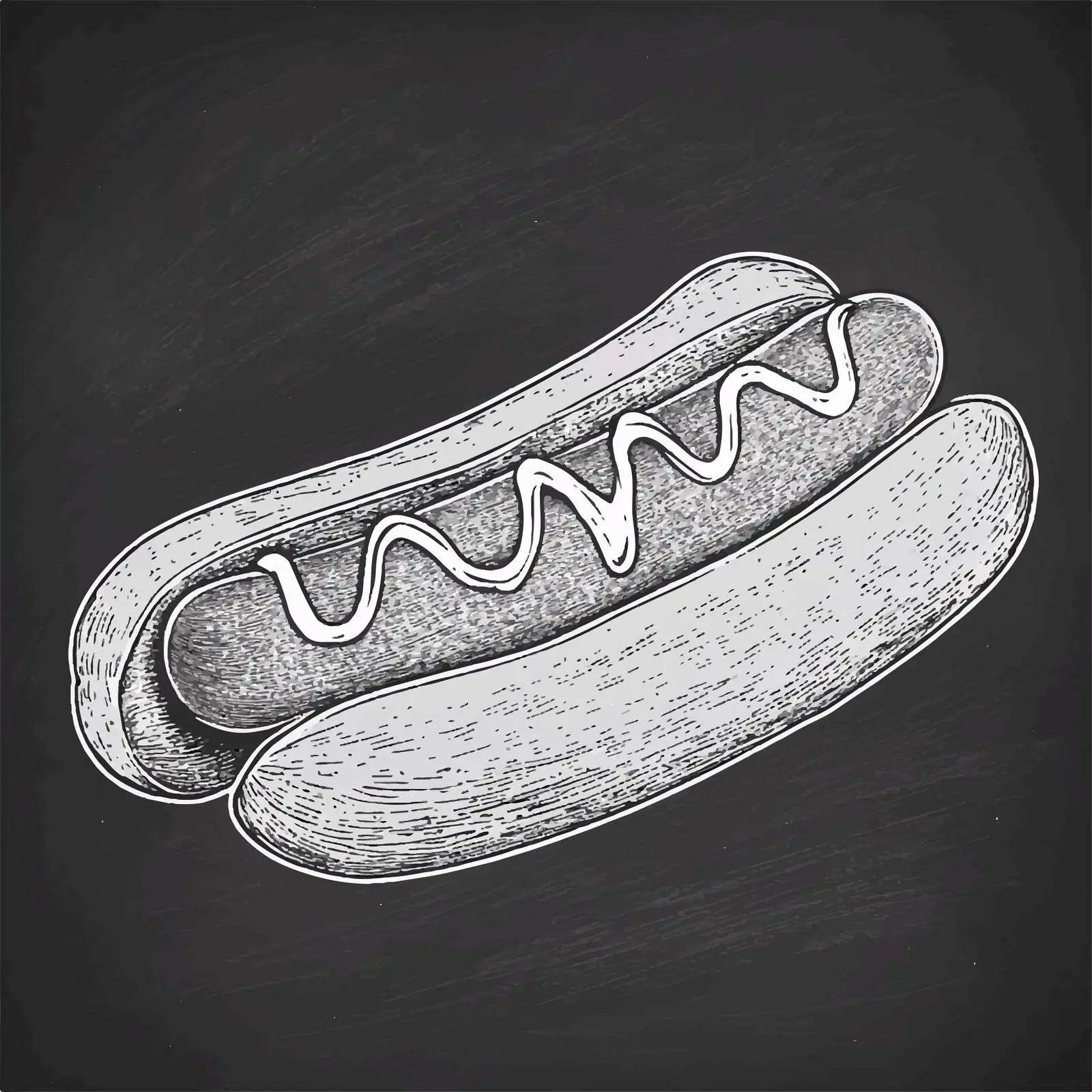 Hand Drawn Hot Dog Sketch on Chalkboard — free download from Dotvec